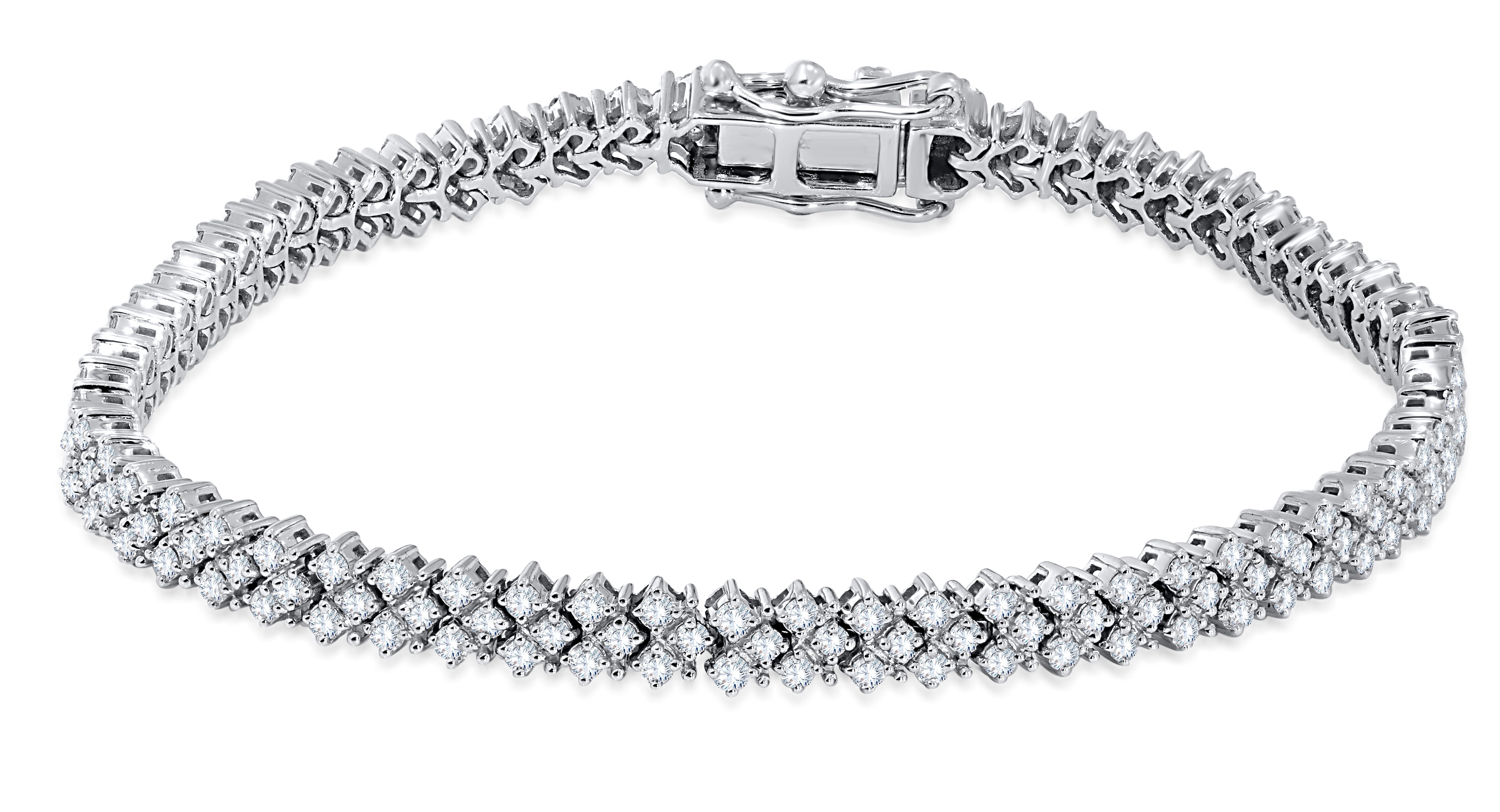 10K White Gold Round Cut Diamond Bracelet, 2.43 CT, fine jewellery by Luster d'Anvers, Antwerp