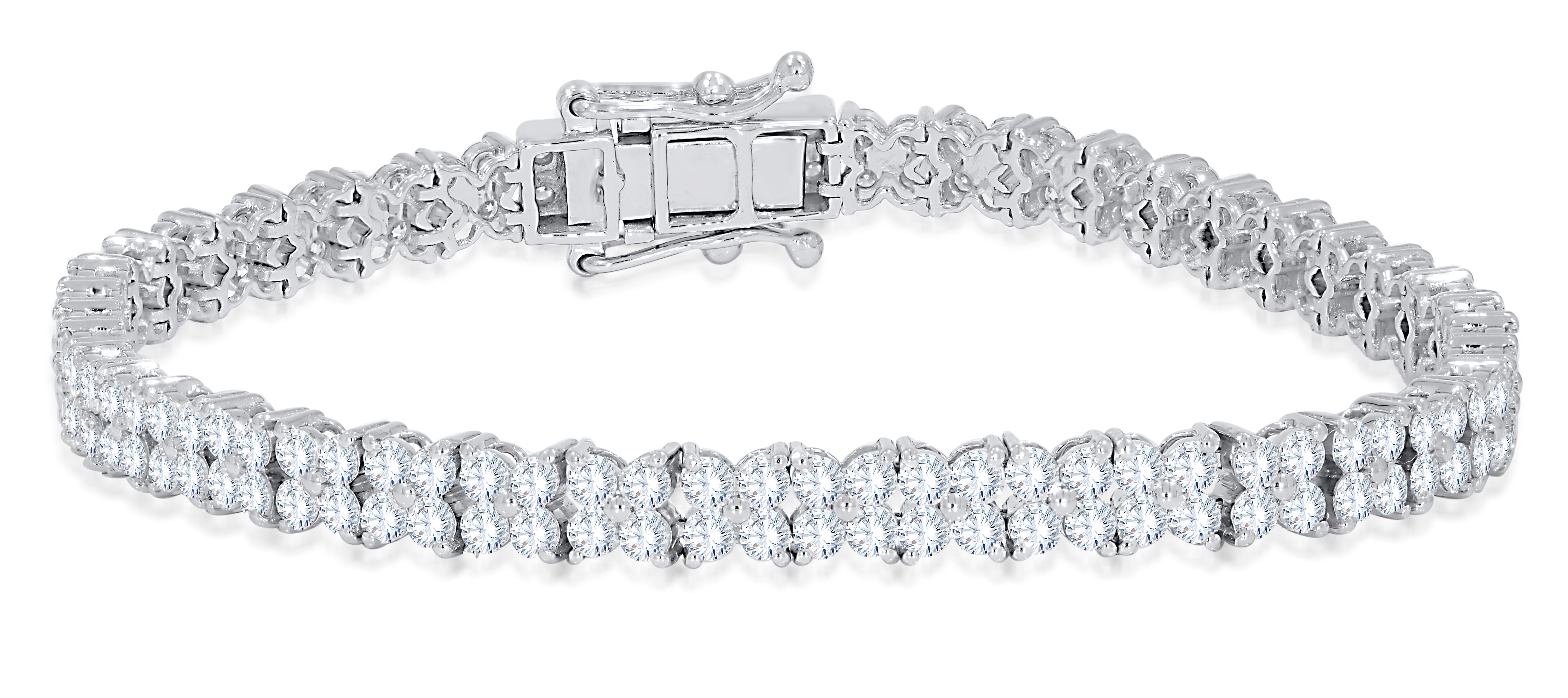 10K White Gold Round Cut Diamond Bracelet, 5.12 CT, fine jewellery by Luster d'Anvers, Antwerp