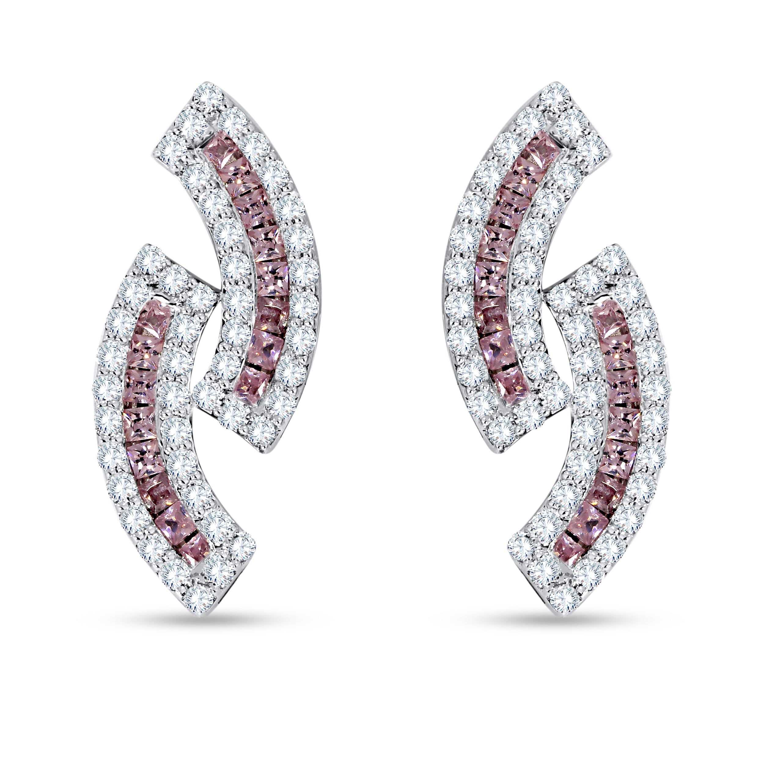 10K White Gold Round Cut Diamond Earring, 2.05 CT, fine jewellery by Luster d'Anvers, Antwerp