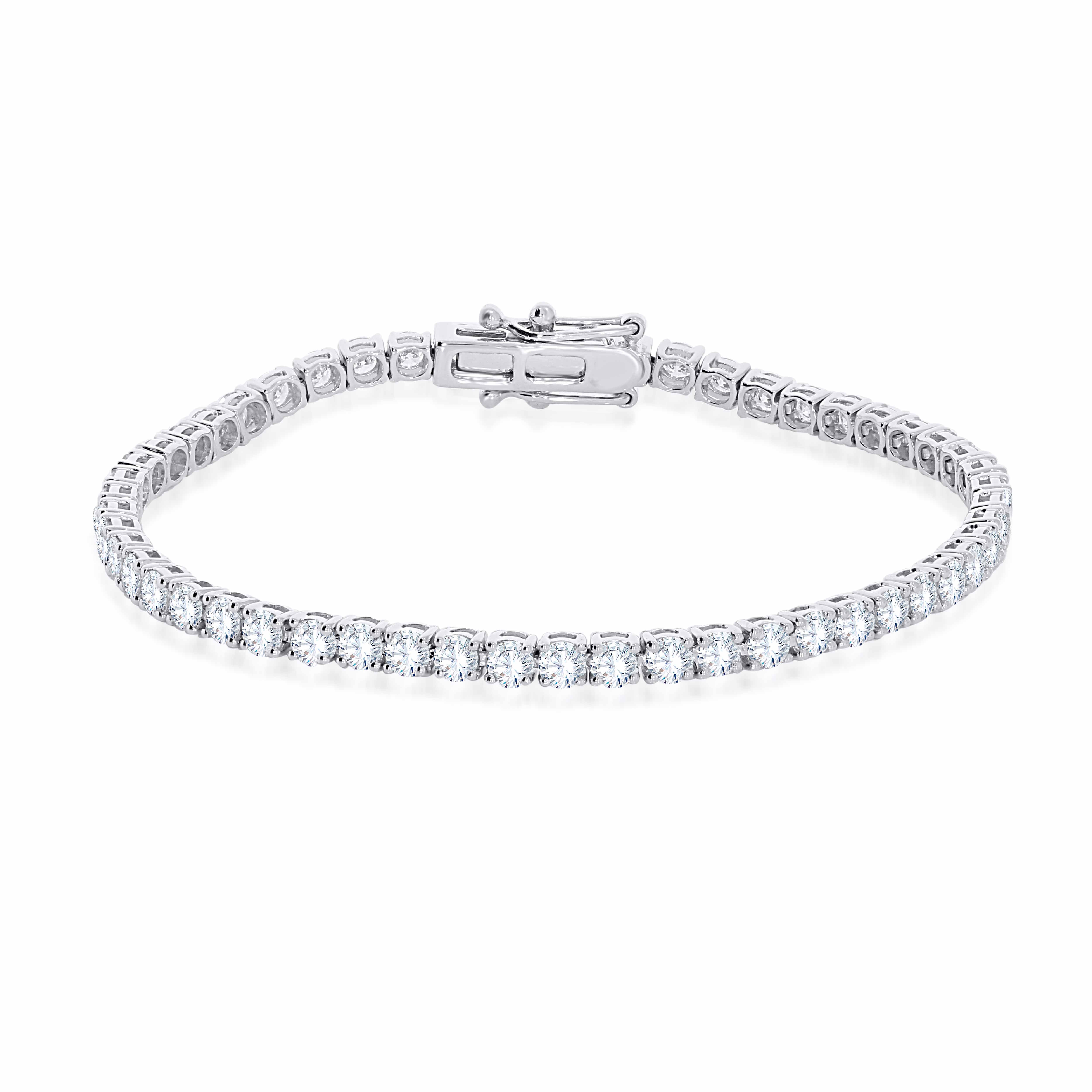 14k white gold lab grown diamond tennis bracelet 5.32 carat