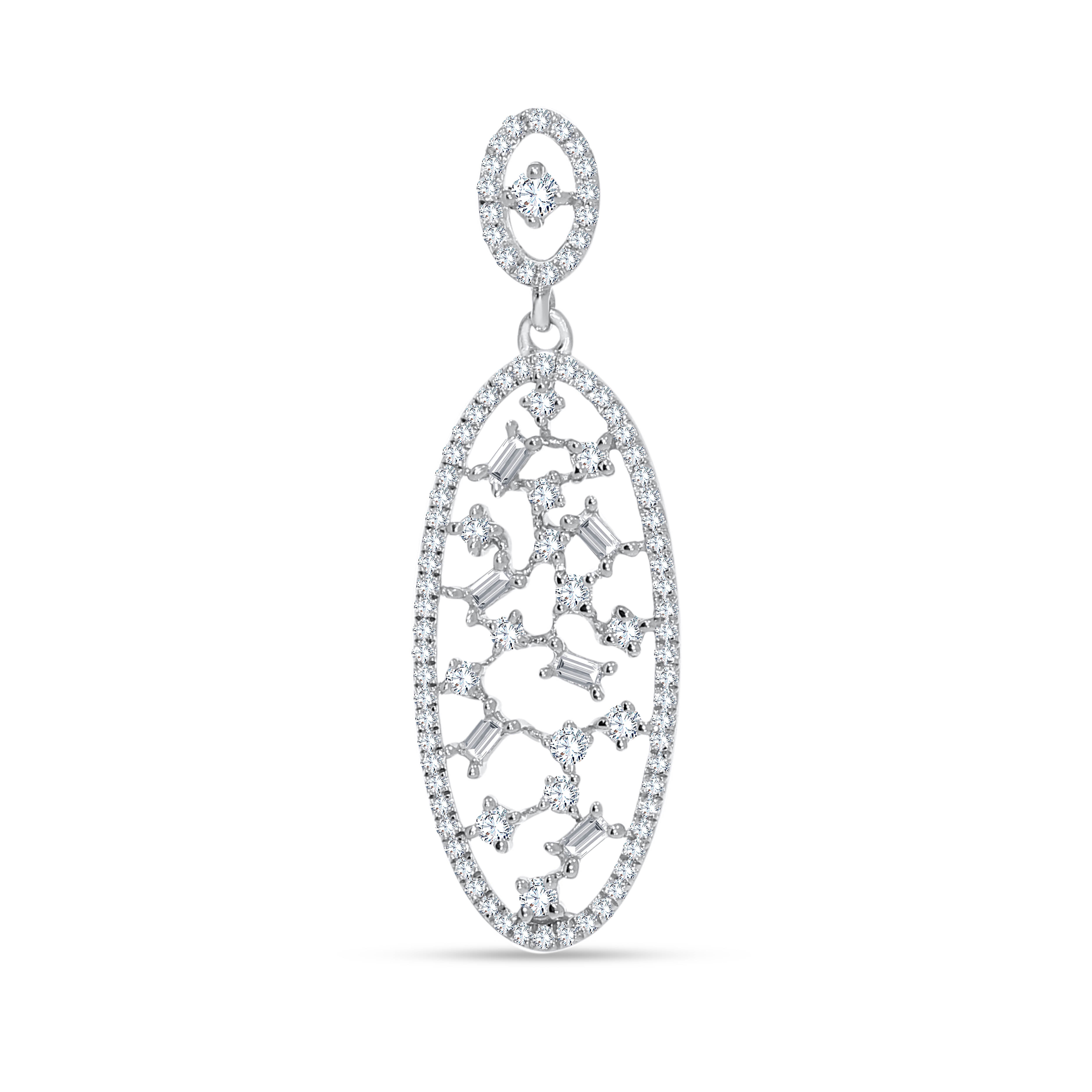 14K White Gold Multi-Shape Diamond Pendant, 0.38 CT, fine jewellery by Luster d'Anvers, Antwerp