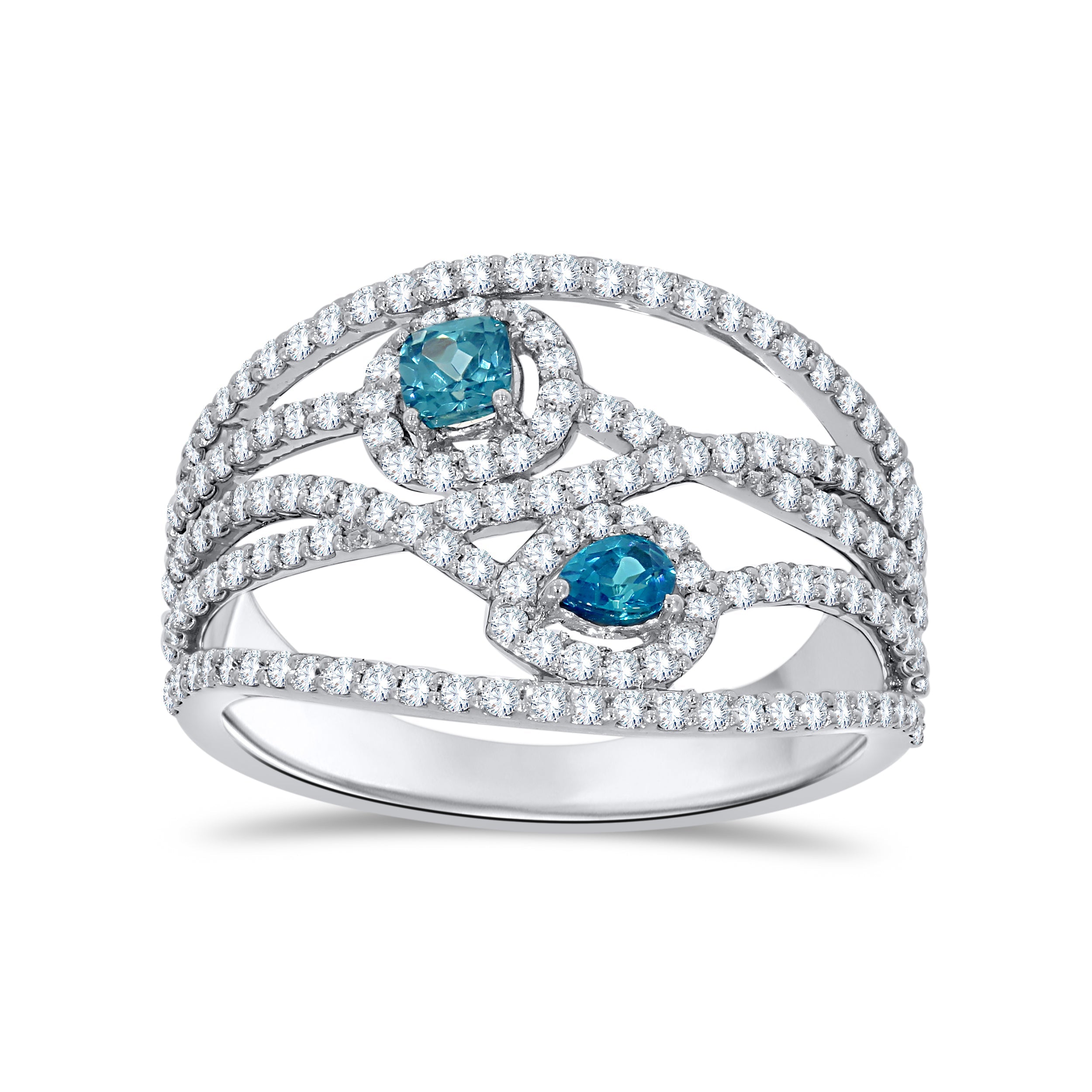 14K White Gold Multi-Shape Diamond Ring, 1.30 CT, fine jewellery by Luster d'Anvers, Antwerp