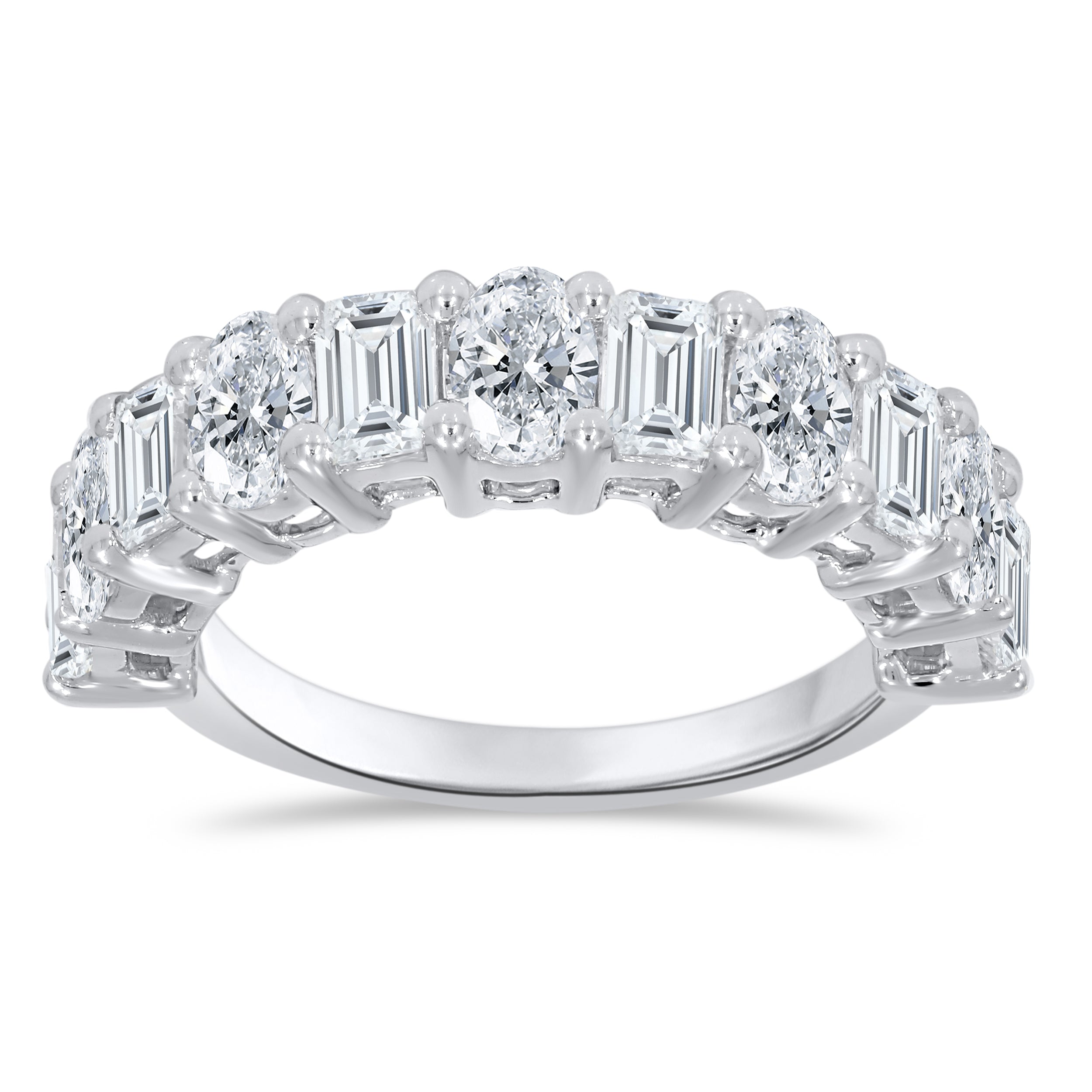 14K White Gold Multi-Shape Diamond Ring, 3.17 CT, fine jewellery by Luster d'Anvers, Antwerp