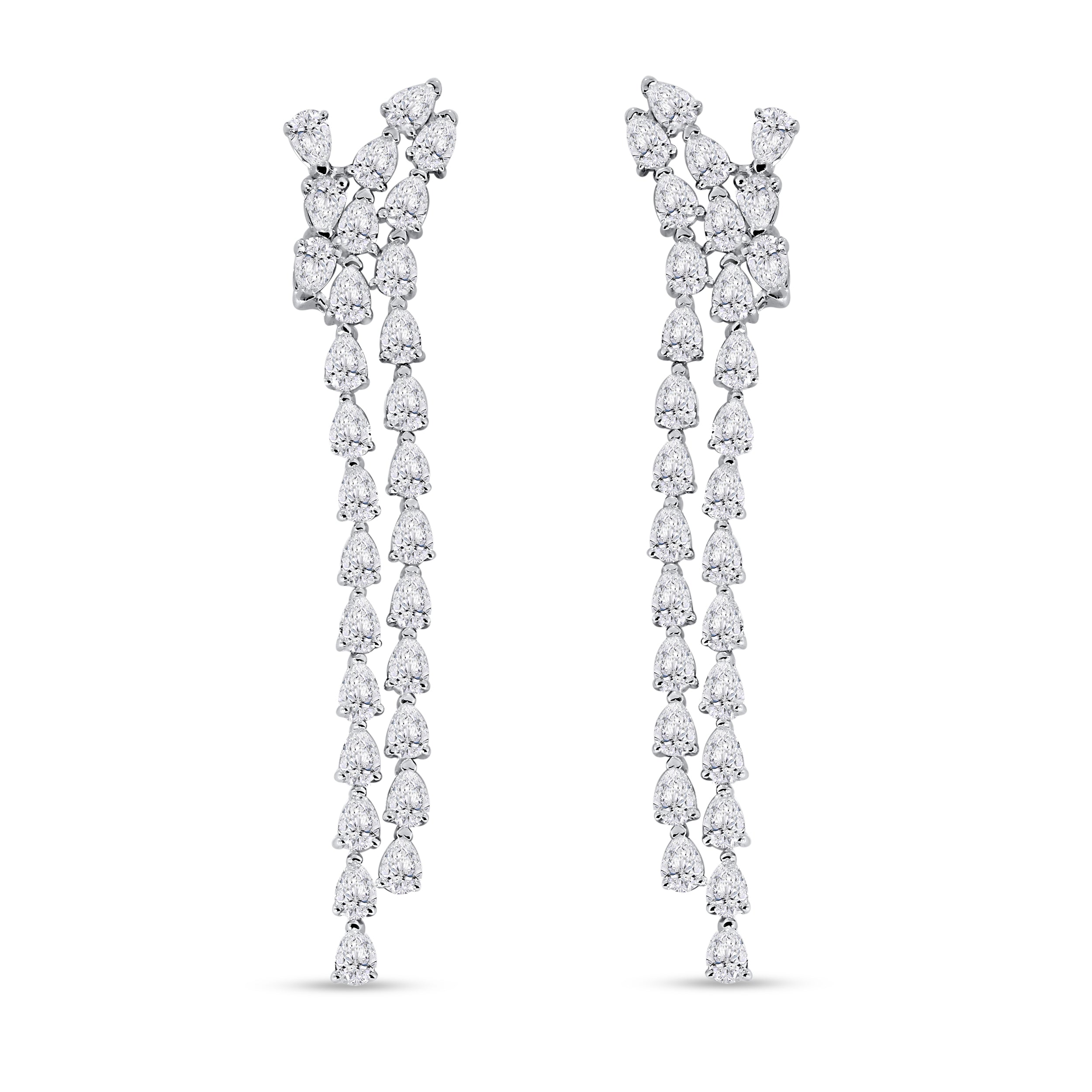 14K White Gold Pear Cut Diamond Earring, 2.75 CT, fine jewellery by Luster d'Anvers, Antwerp