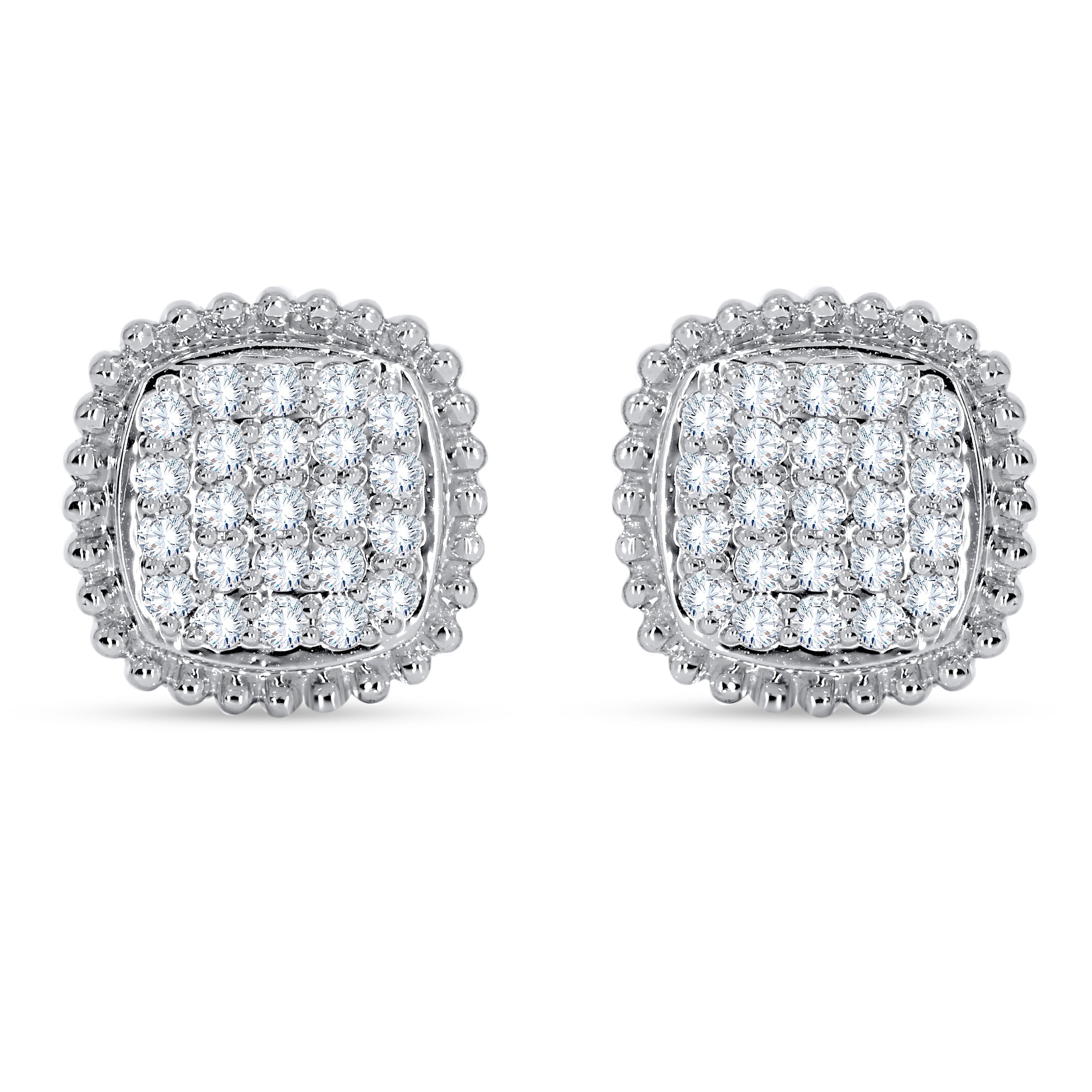 14K White Gold Round Cut Diamond Earring, 0.47 CT, fine jewellery by Luster d'Anvers, Antwerp