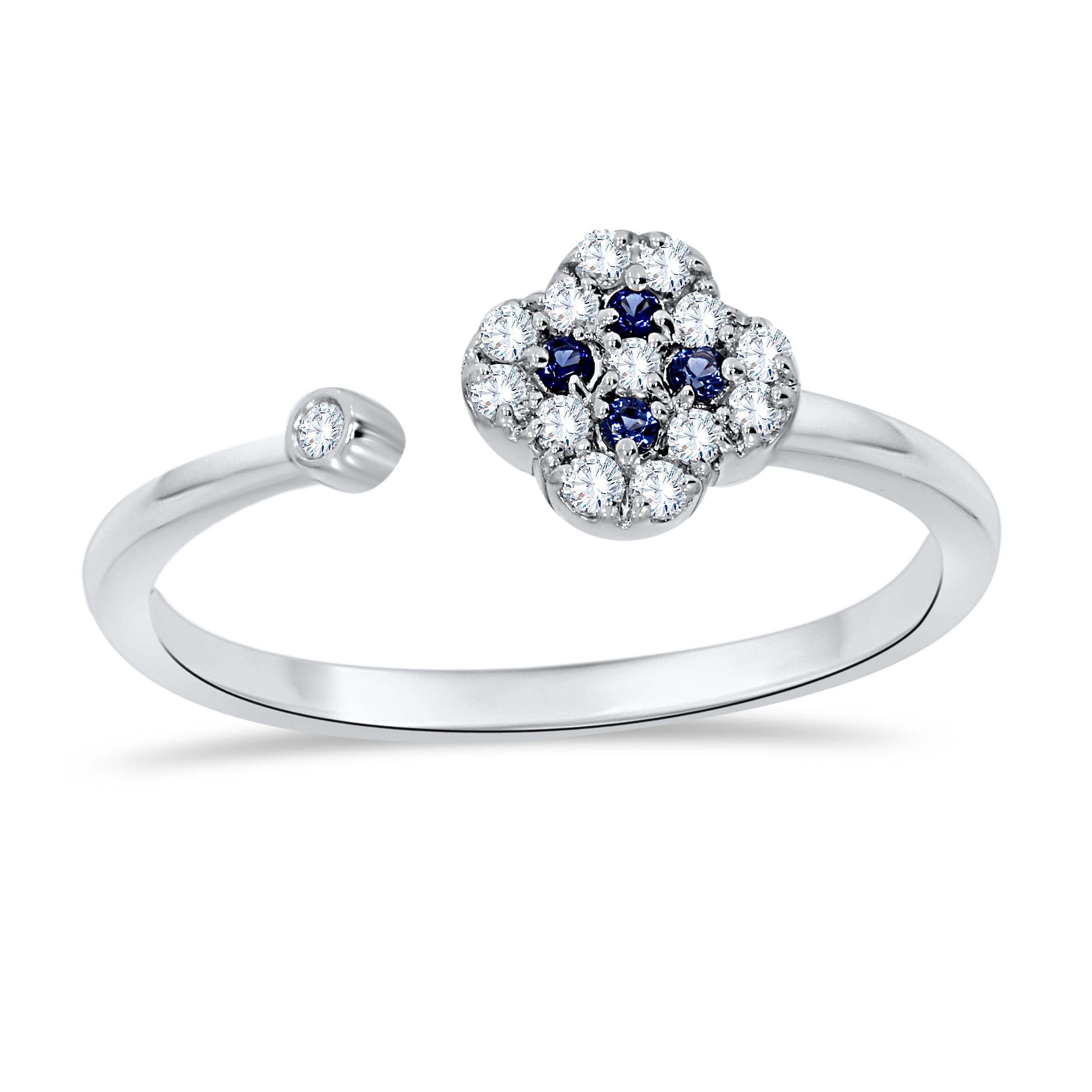 14K White Gold Round Cut Diamond Ring, 0.17 CT, fine jewellery by Luster d'Anvers, Antwerp