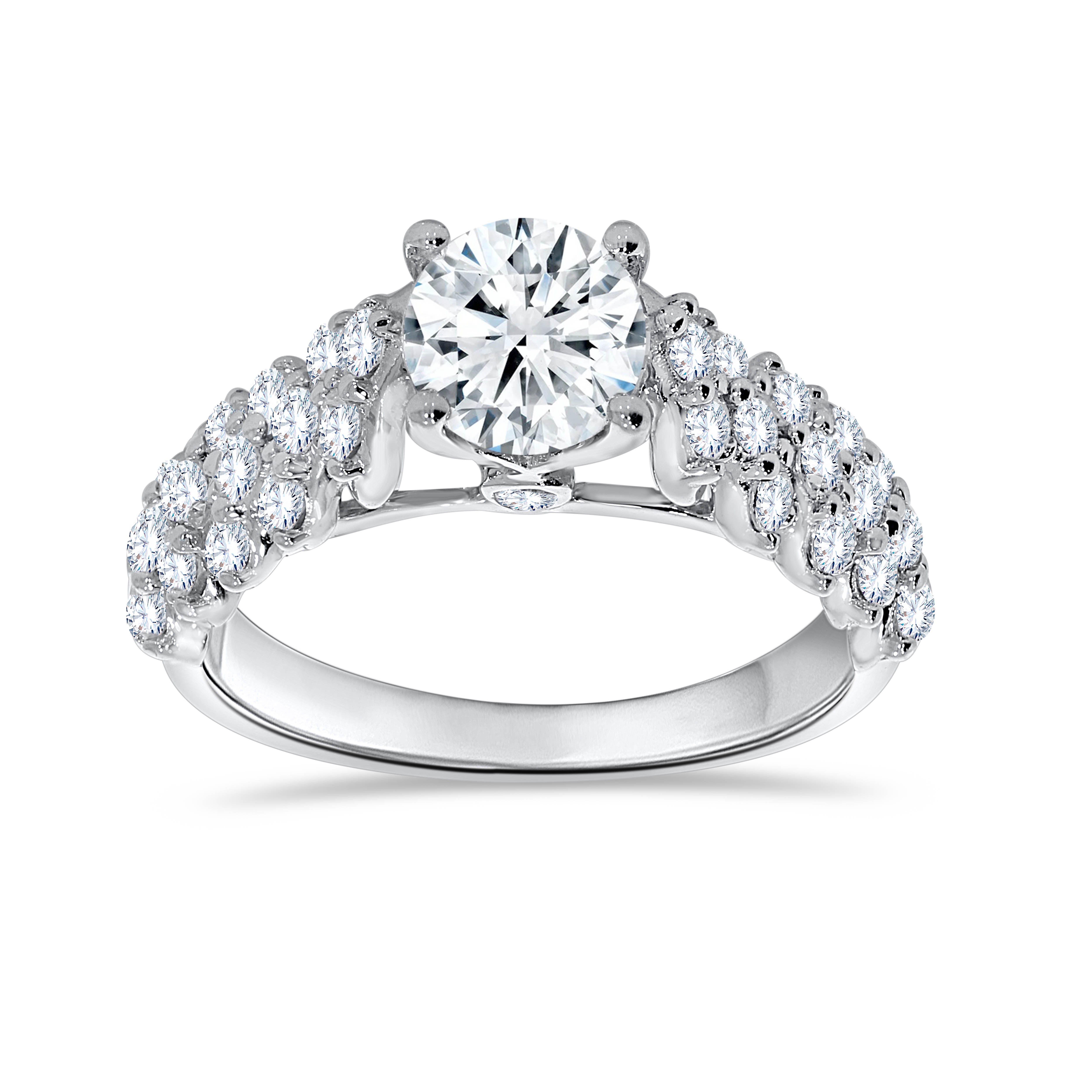 14K White Gold Round Cut Diamond Ring, 1.01 CT, fine jewellery by Luster d'Anvers, Antwerp