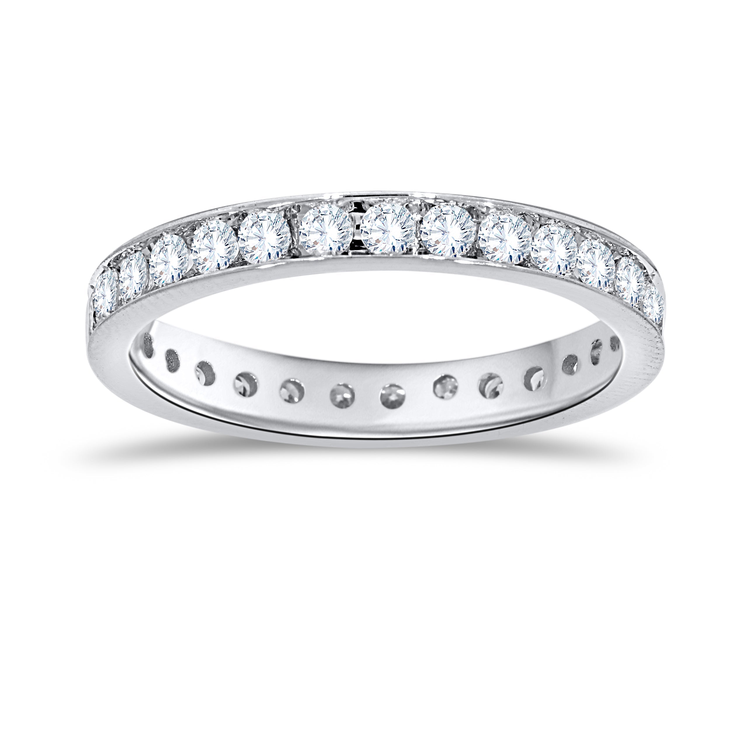 14K White Gold Round Cut Diamond Ring, 1.13 CT, fine jewellery by Luster d'Anvers, Antwerp