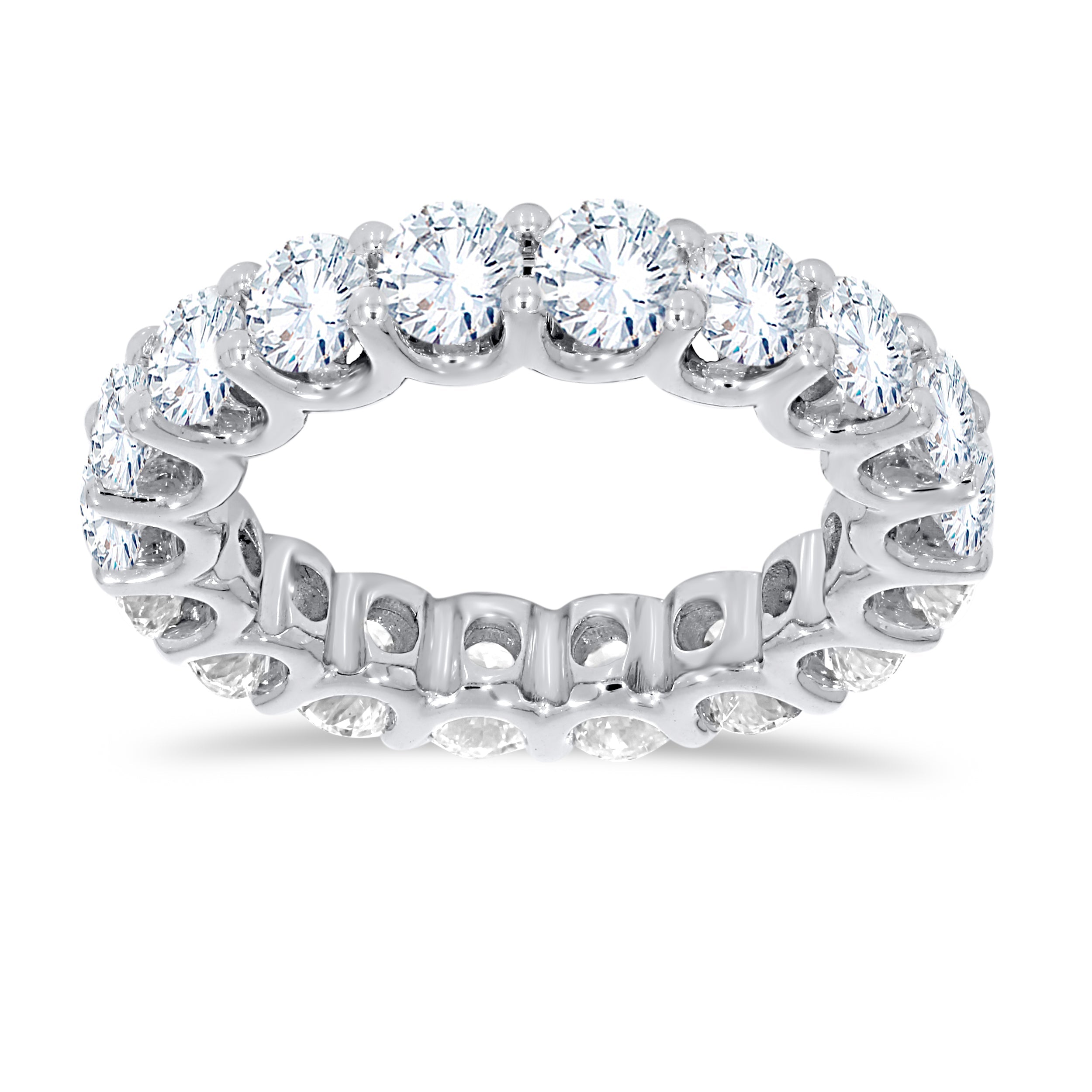 14K White Gold Round Cut Diamond Ring, 3.79 CT, fine jewellery by Luster d'Anvers, Antwerp