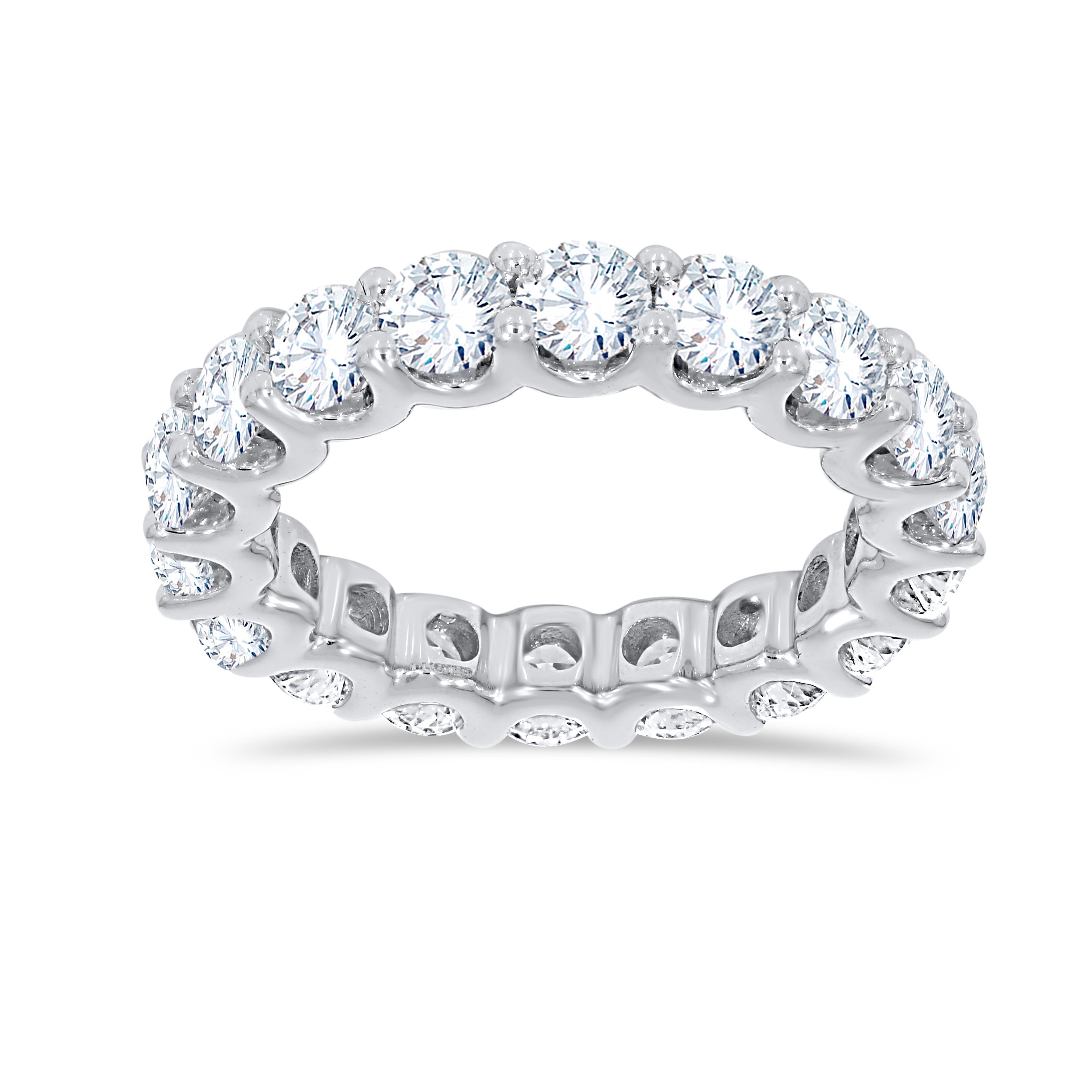 14K White Gold Round Cut Diamond Ring, 3.92 CT, fine jewellery by Luster d'Anvers, Antwerp