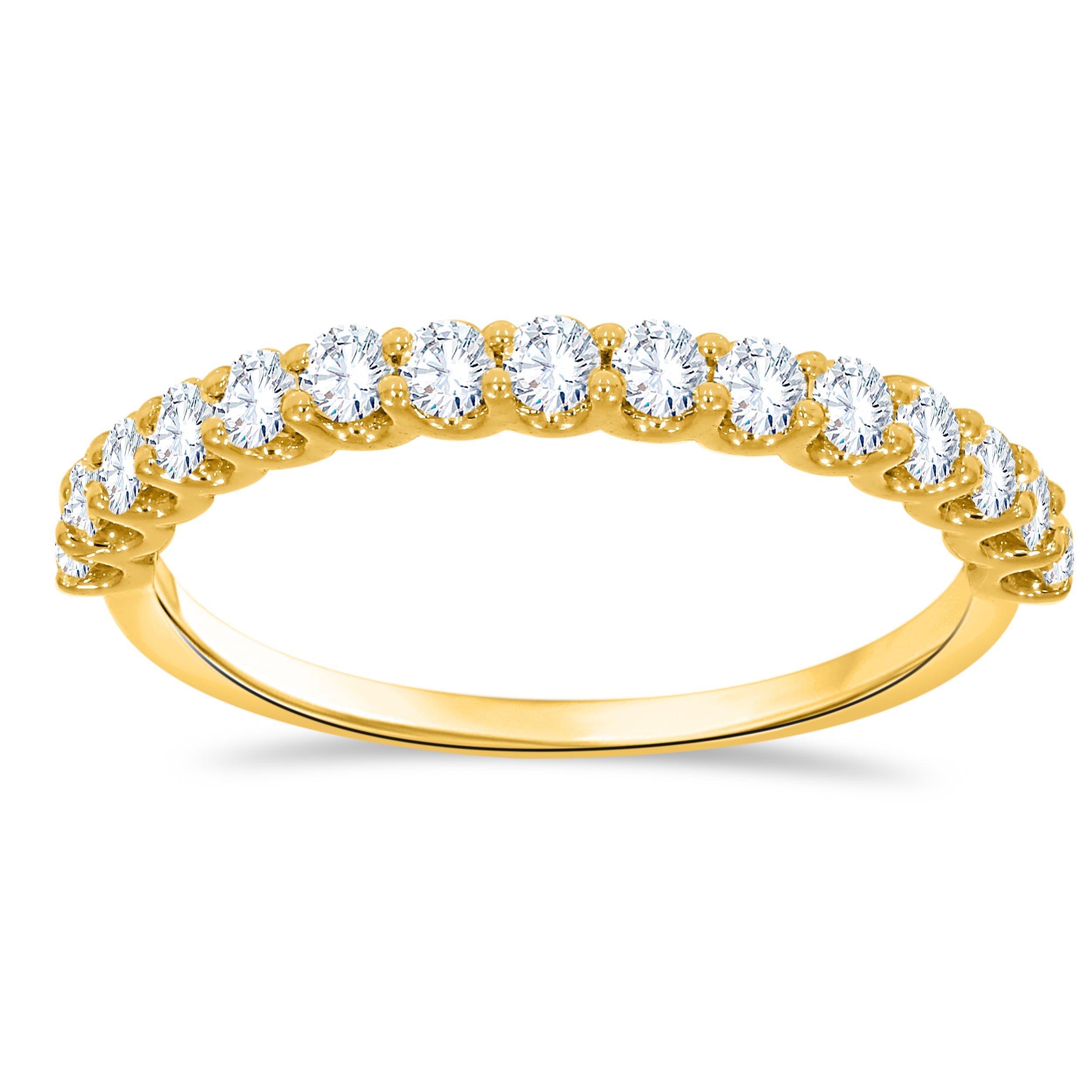 14K Yellow Gold Round Cut Diamond Ring, 0.53 CT, fine jewellery by Luster d'Anvers, Antwerp