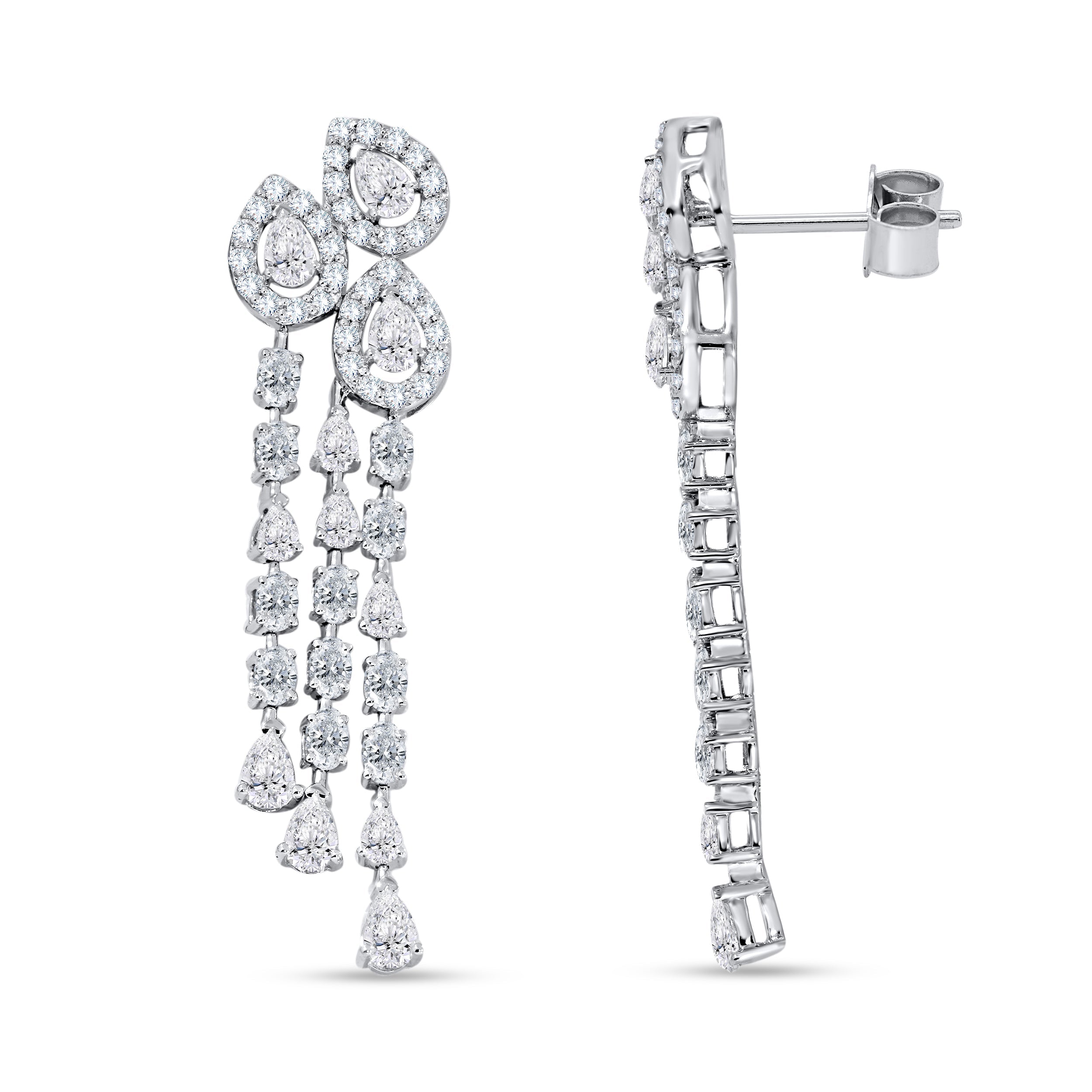 Luxury cascading lab diamond dangle earrings