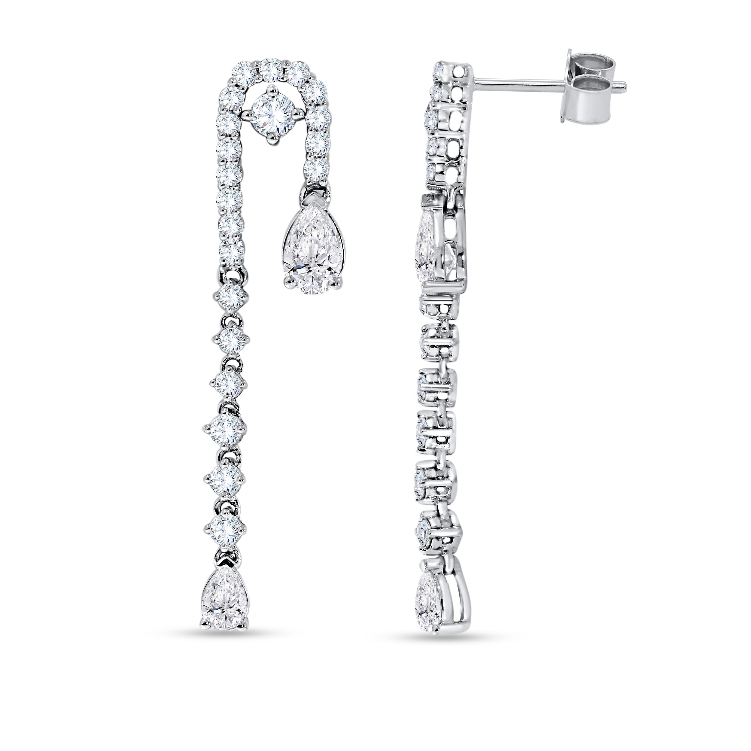 1.96 CTW Lab Grown Diamond Pear Drop Earrings in 14K Gold