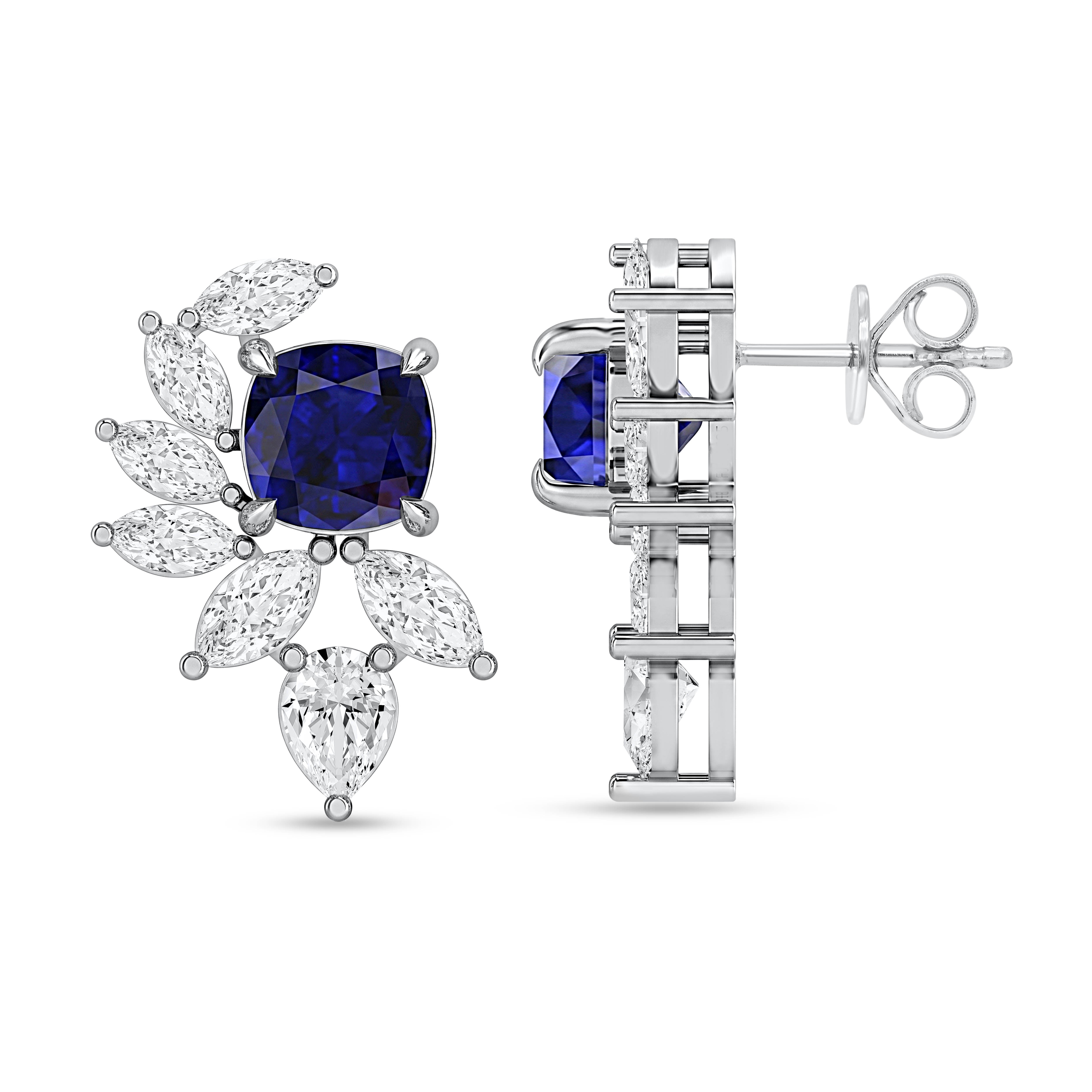 14K White Gold Multi-Shape Lab-Grown Diamond Earrings – 2.75 CT, fine jewellery by Luster d'Anvers, Antwerp