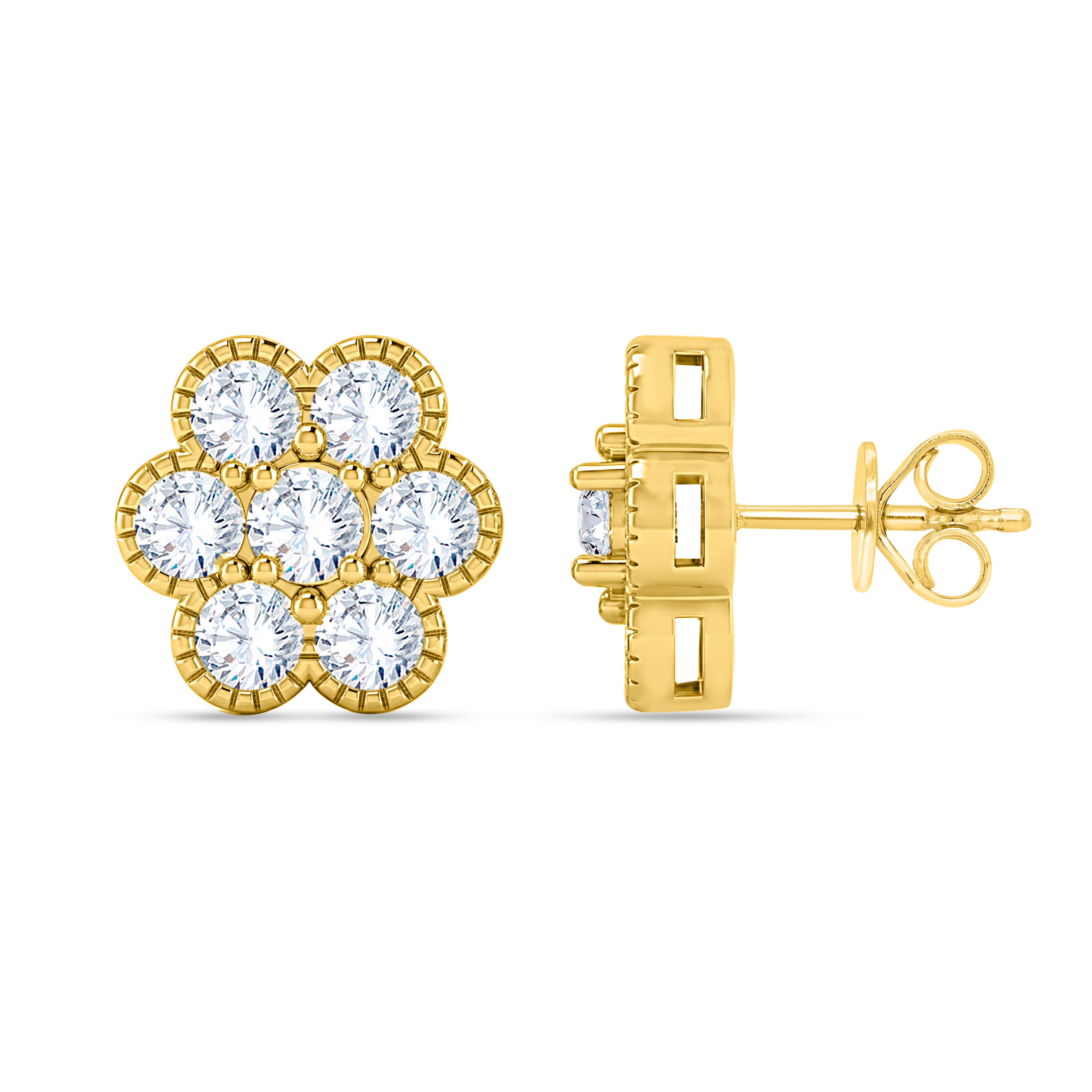 10K White Gold Round Cut Lab-Grown Diamond Earrings – 2.25 CT, fine jewellery by Luster d'Anvers, Antwerp