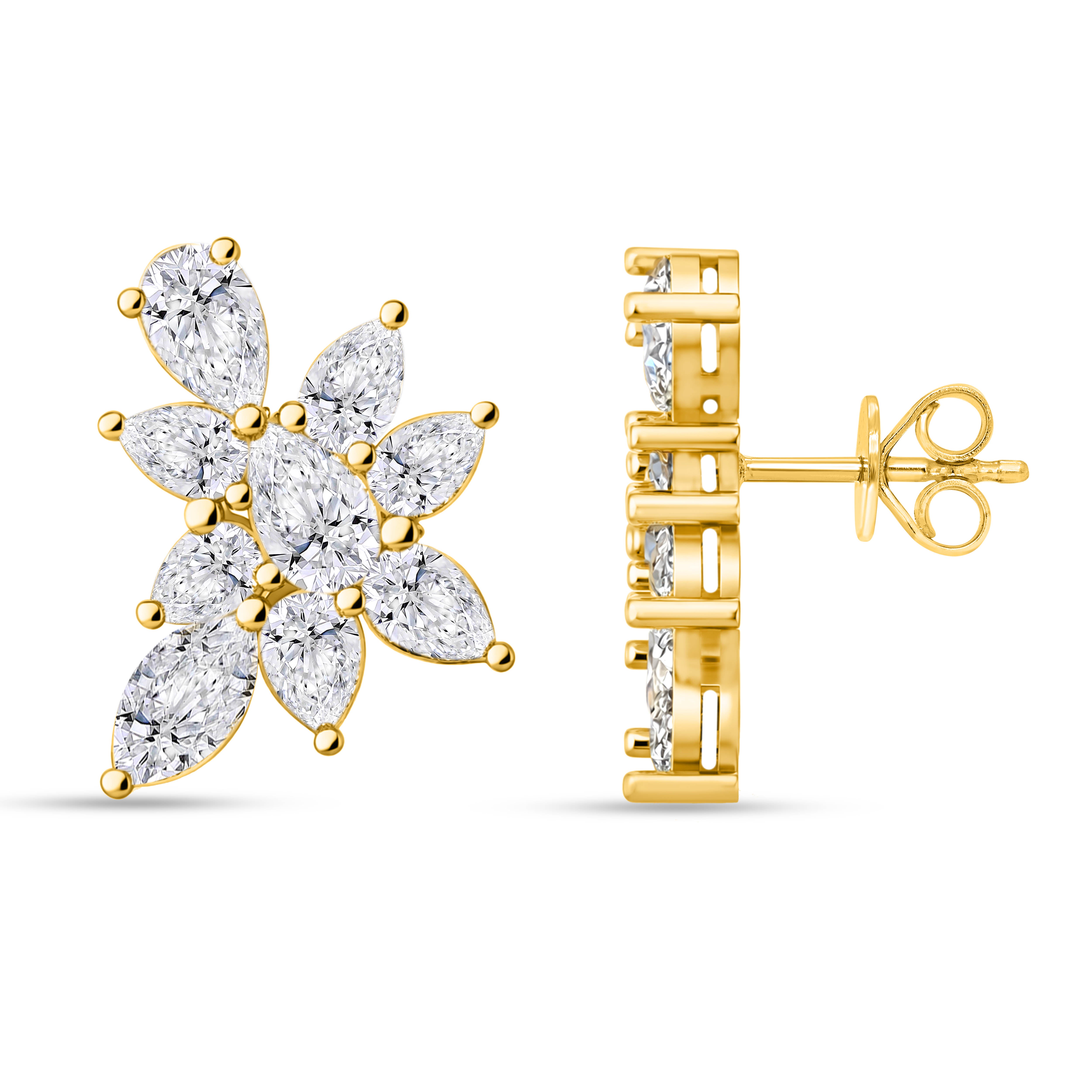 14K White Gold Marquise Cut Lab-Grown Diamond Earrings – 4.29 CT, fine jewellery by Luster d'Anvers, Antwerp