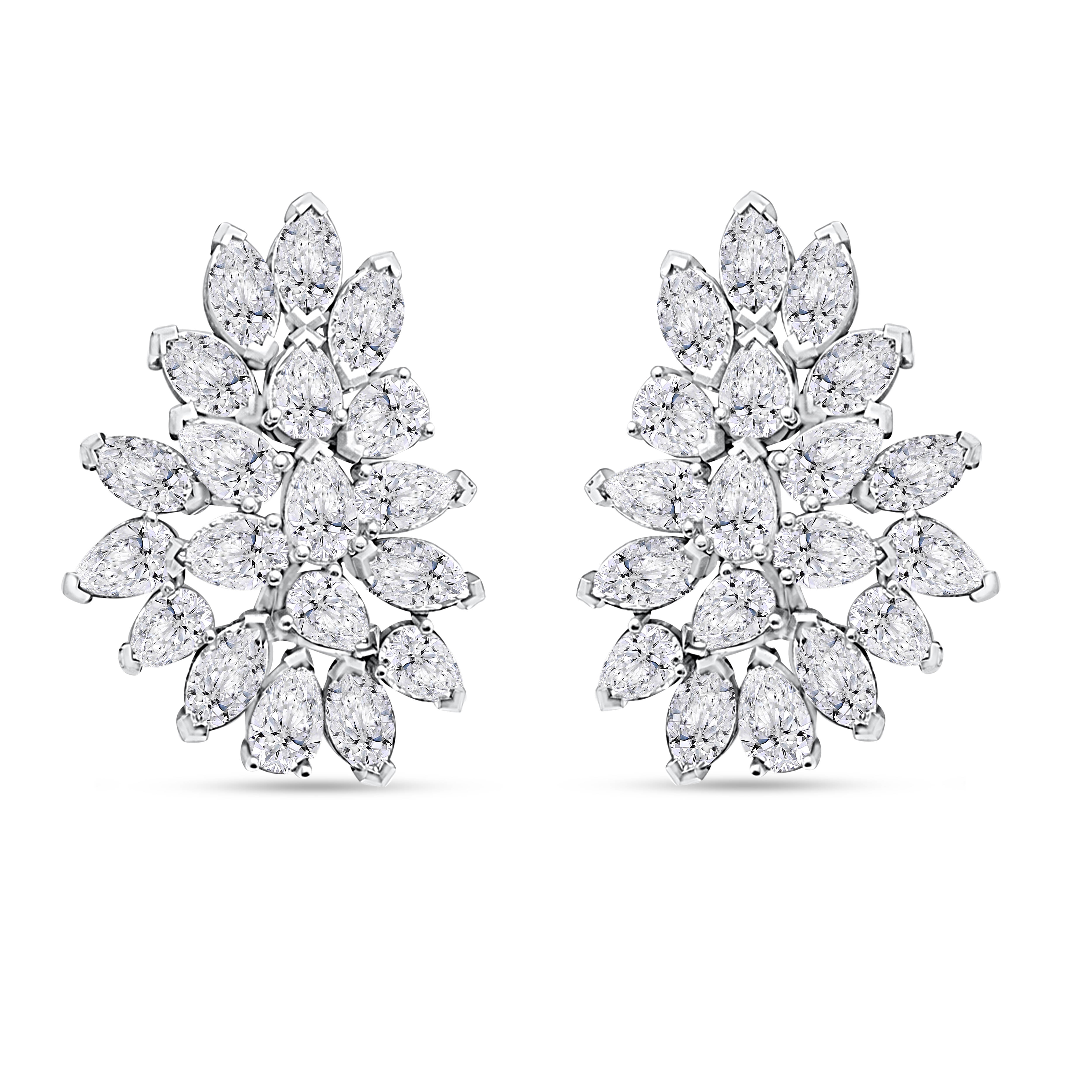 10K White Gold Multi-Shape Lab-Grown Diamond Earrings – 3.47 CT, fine jewellery by Luster d'Anvers, Antwerp