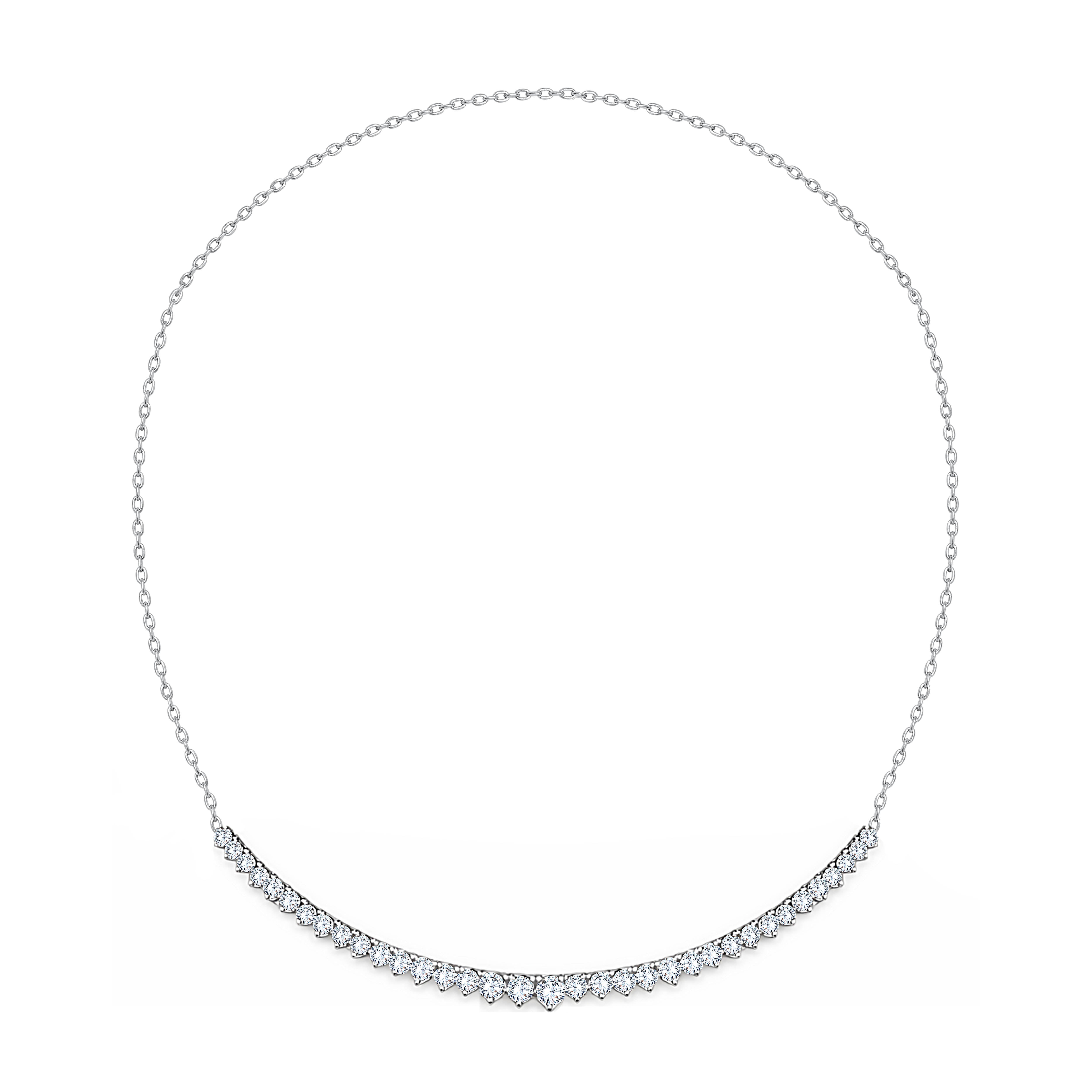 10K White Gold Round Cut Lab-Grown Diamond Necklace – 4.14 CT, fine jewellery by Luster d'Anvers, Antwerp