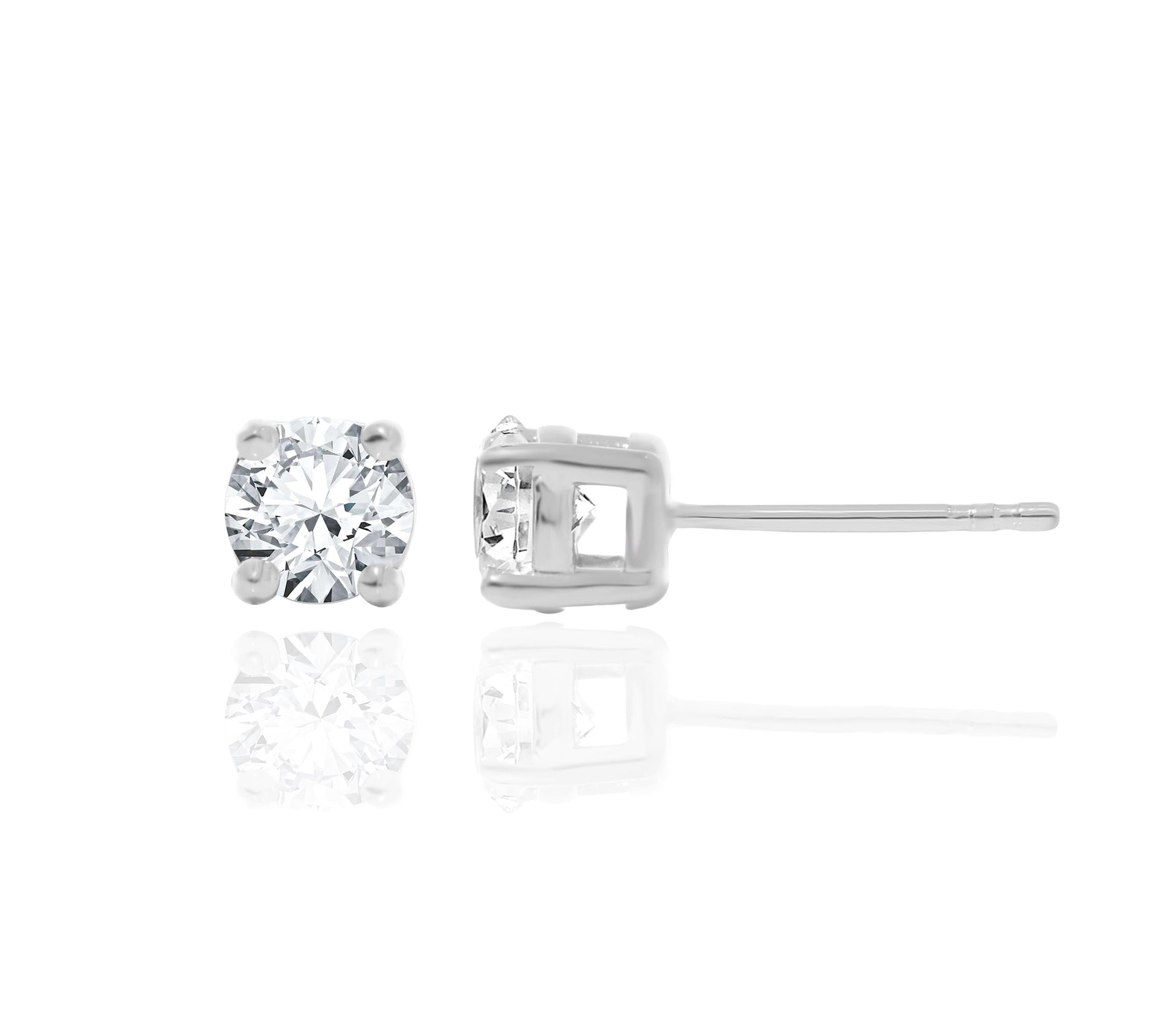 1.60 carat total weight lab grown diamond stud earrings in 14K white gold
