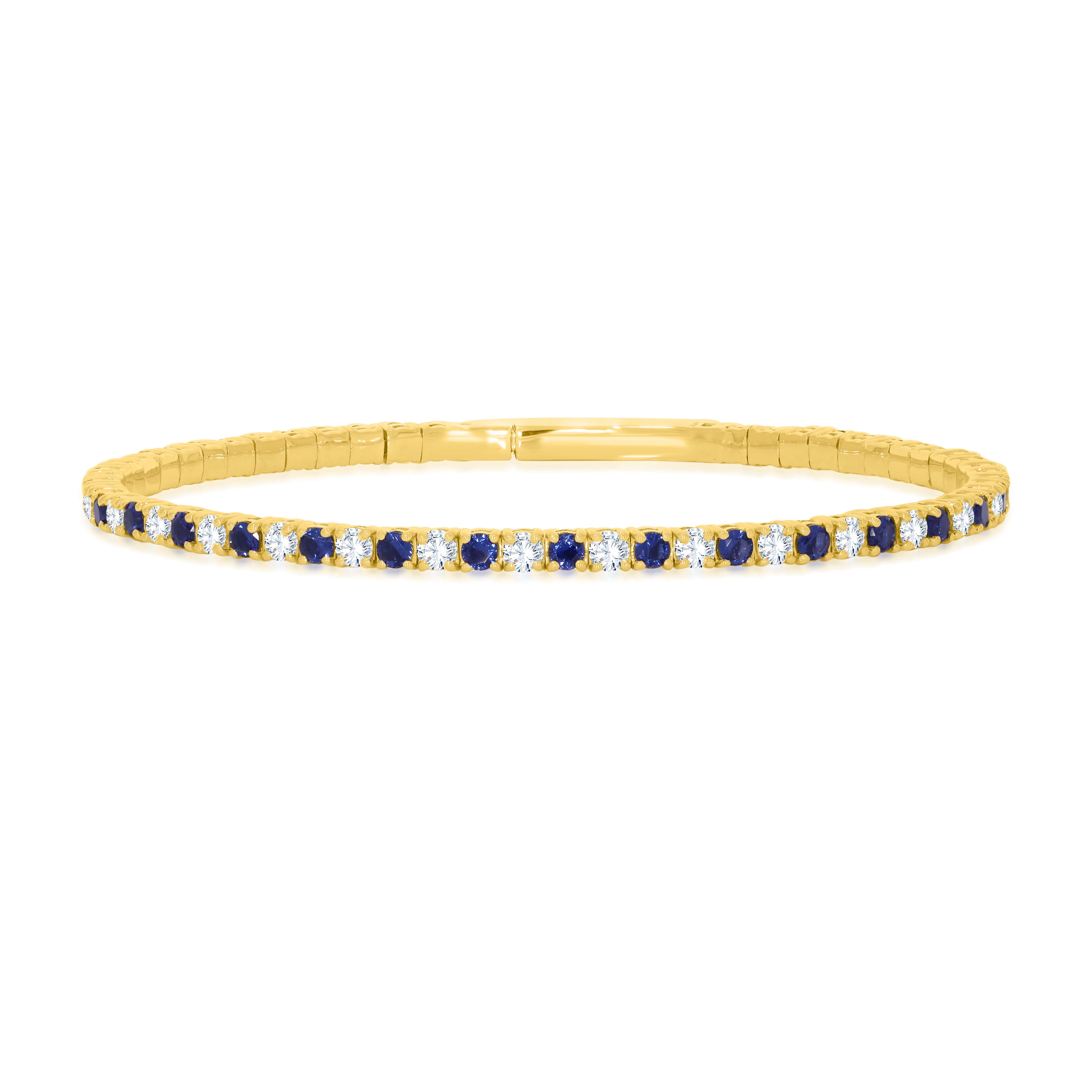 10K Rose Gold Round Cut Sapphire Bangle, 5.06 CT, fine jewellery by Luster d'Anvers, Antwerp