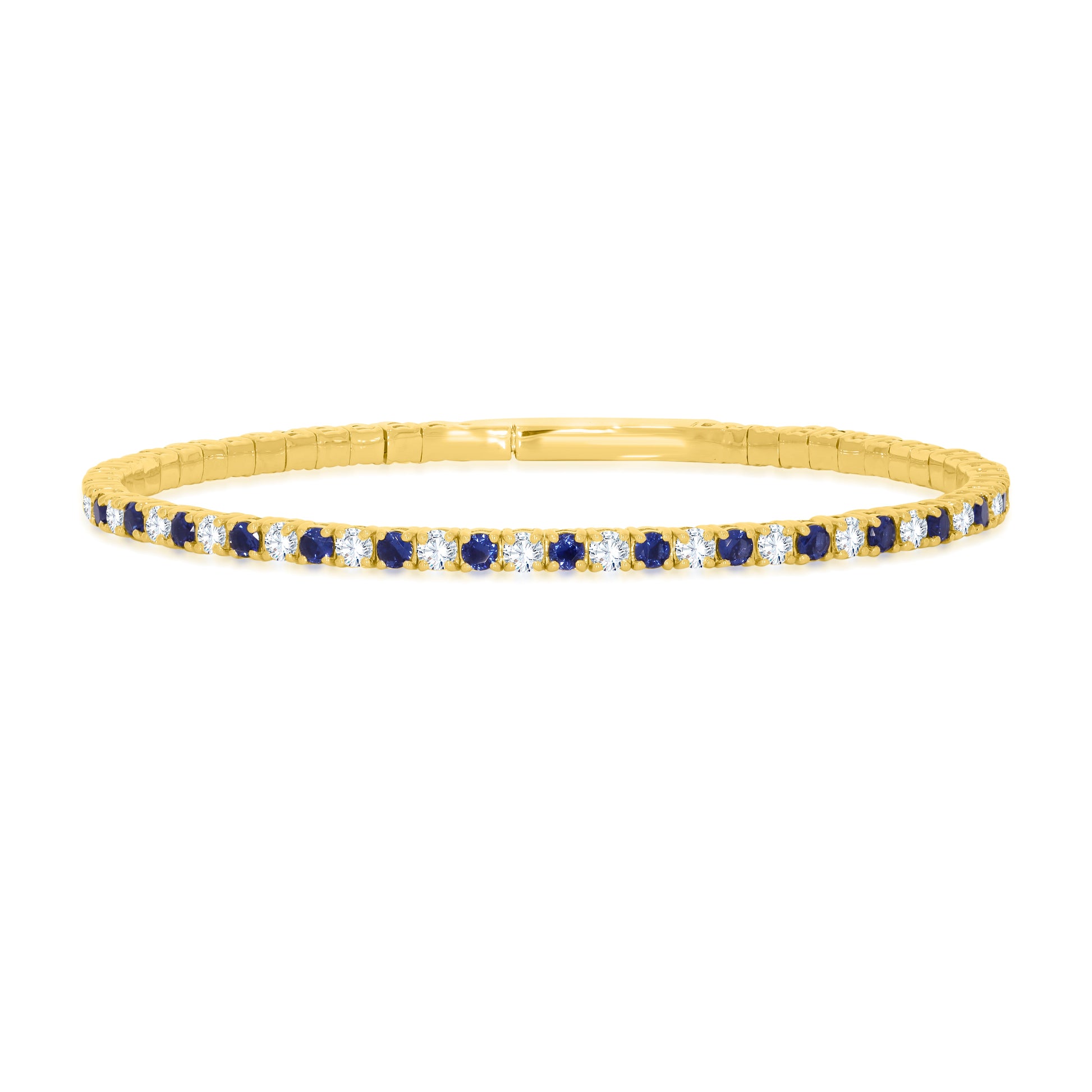 10K Rose Gold Round Cut Sapphire Bangle, 5.06 CT, fine jewellery by Luster d'Anvers, Antwerp