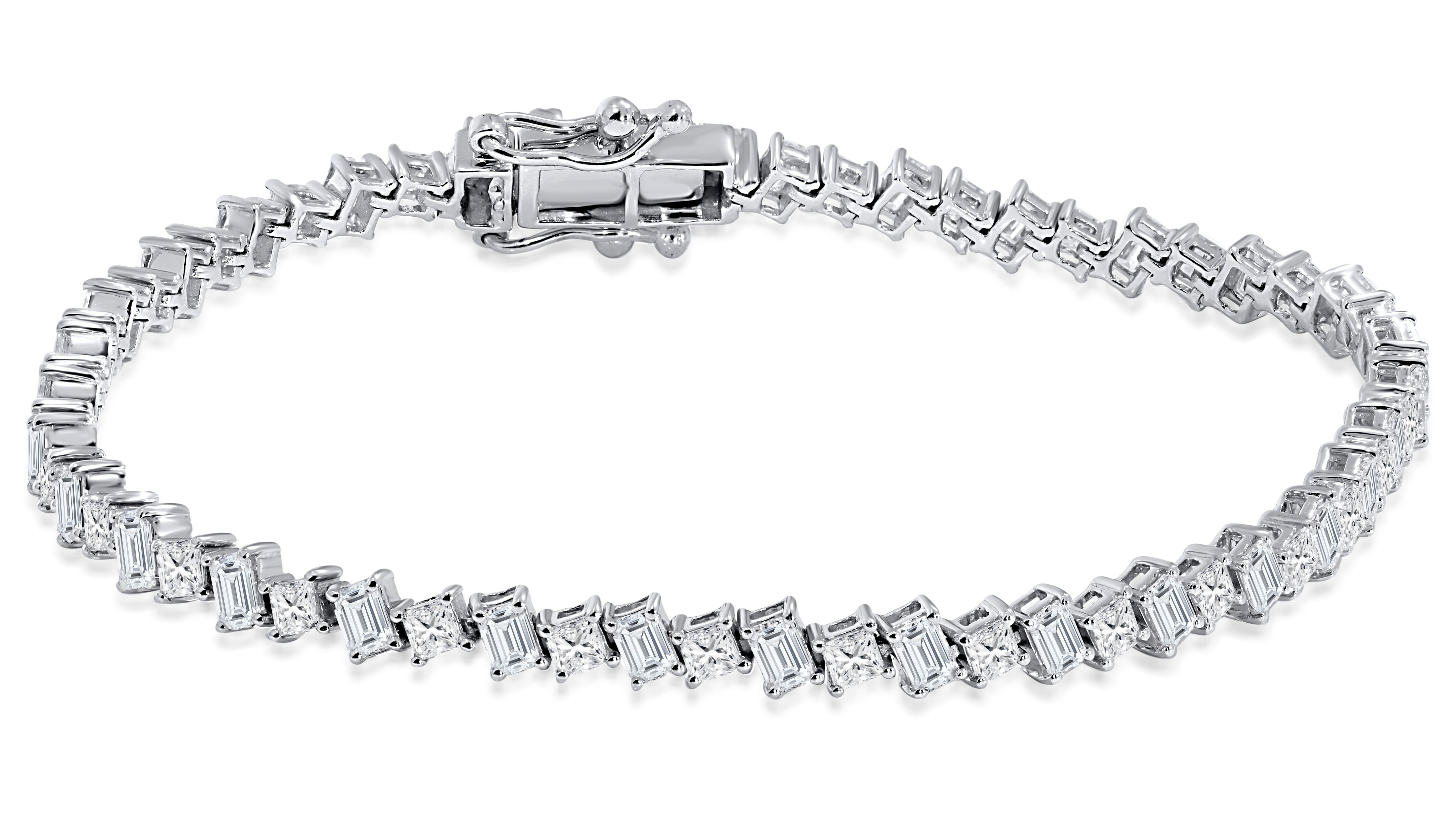 10K White Gold Multi-Shape Diamond Bracelet, 4.27 CT, fine jewellery by Luster d'Anvers, Antwerp