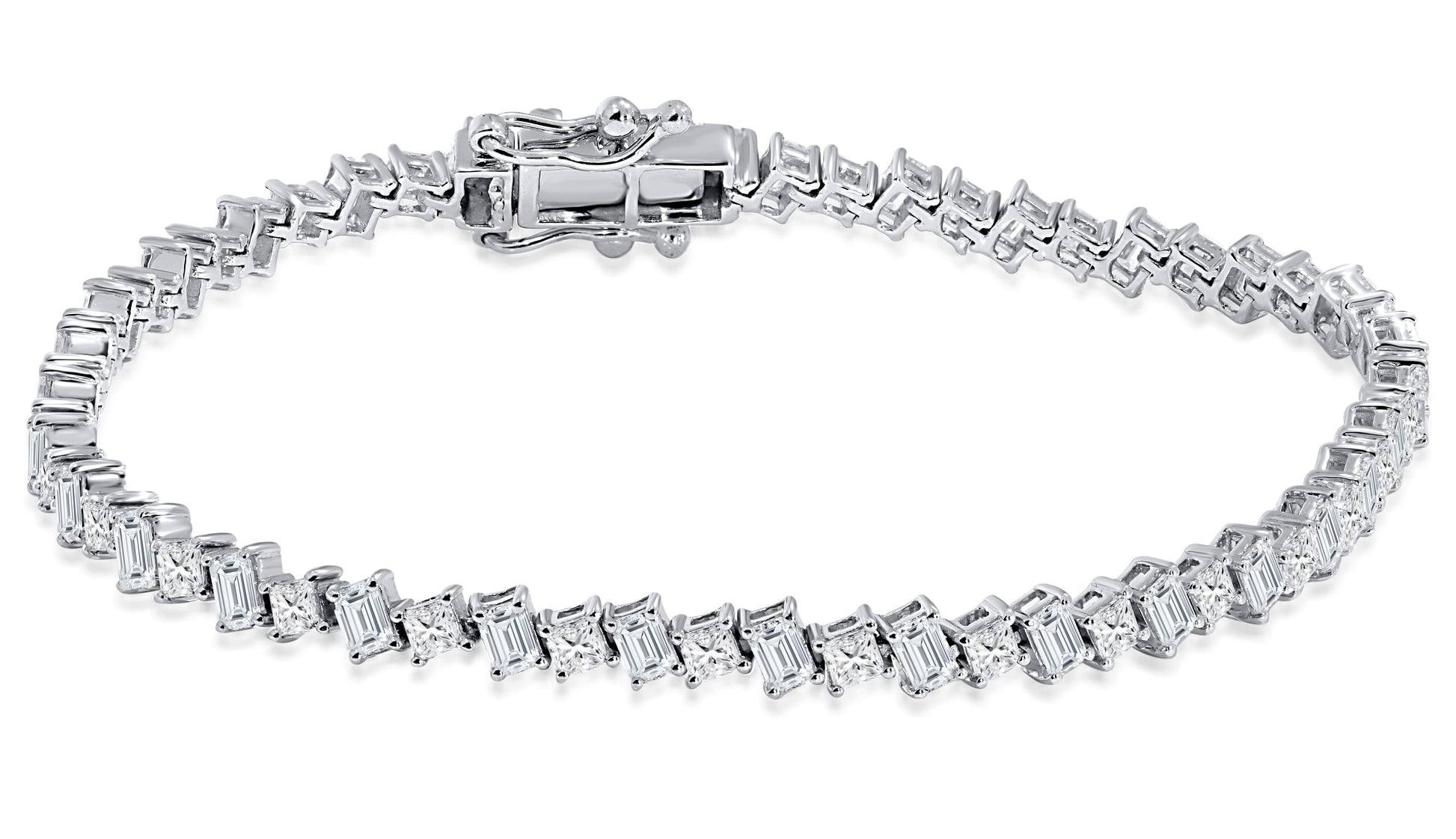 10K White Gold Multi-Shape Diamond Bracelet, 4.27 CT, fine jewellery by Luster d'Anvers, Antwerp