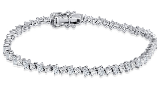 10K White Gold Multi-Shape Diamond Bracelet, 4.27 CT, fine jewellery by Luster d'Anvers, Antwerp