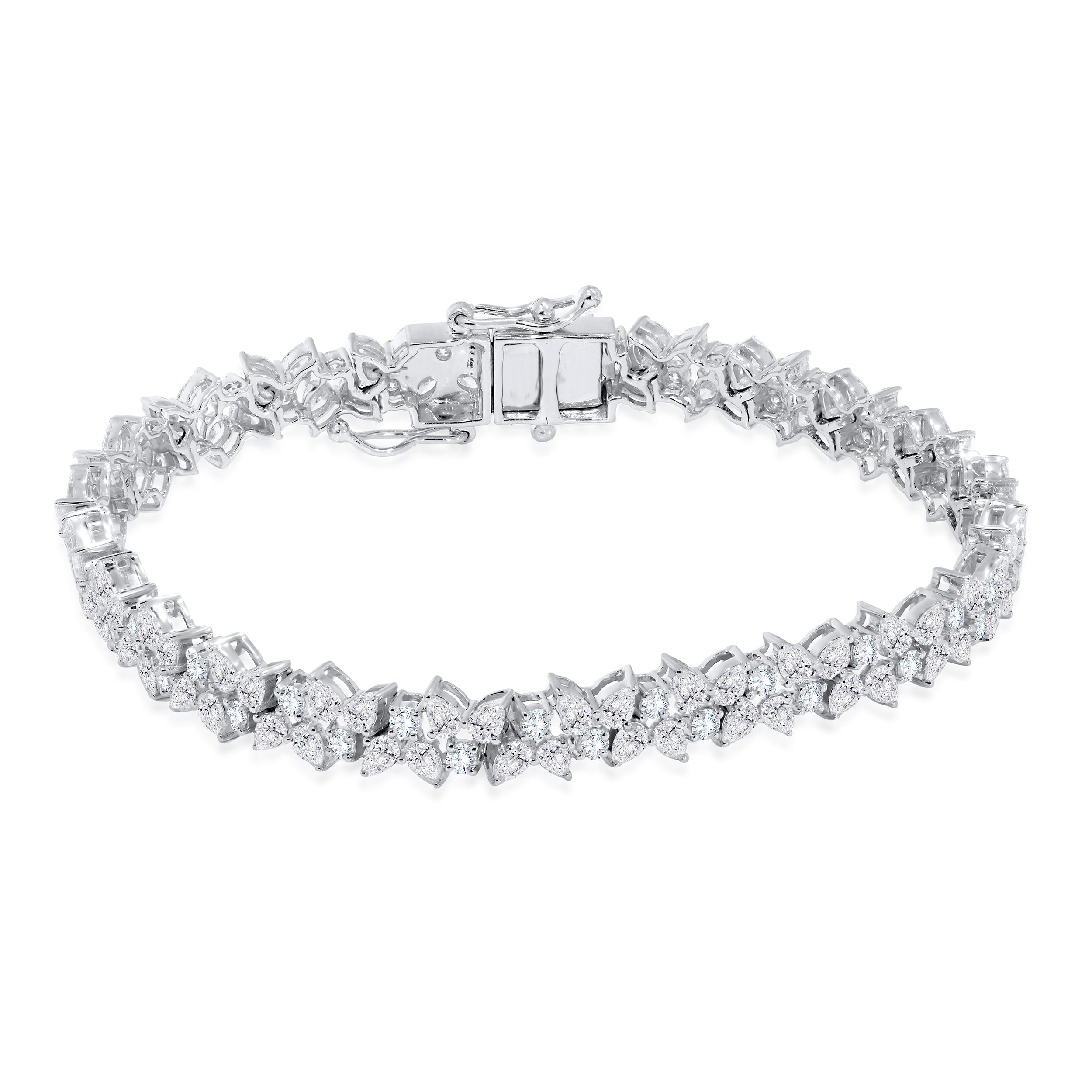 10K White Gold Multi-Shape Diamond Bracelet, 5.67 CT, fine jewellery by Luster d'Anvers, Antwerp
