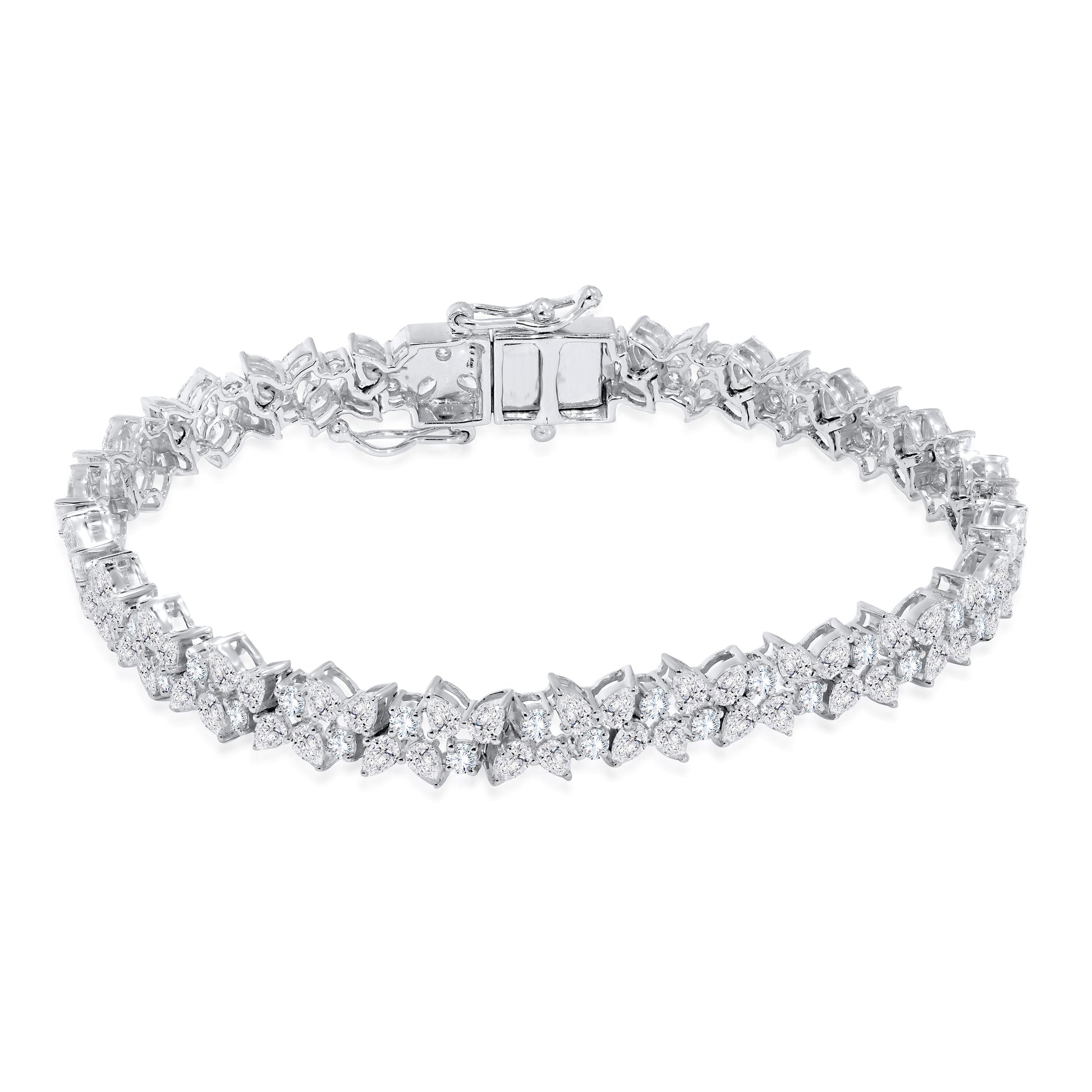 10K White Gold Multi-Shape Diamond Bracelet, 5.67 CT, fine jewellery by Luster d'Anvers, Antwerp