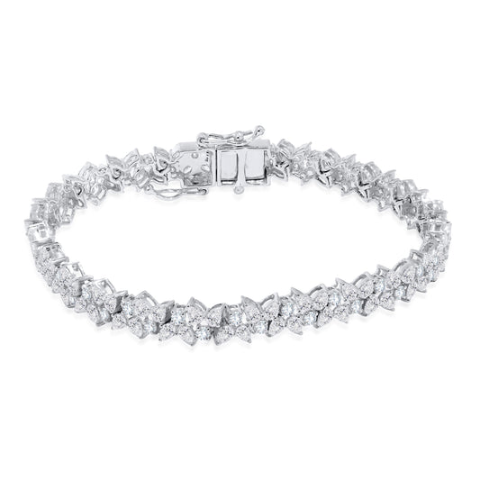 10K White Gold Multi-Shape Diamond Bracelet, 5.67 CT, fine jewellery by Luster d'Anvers, Antwerp