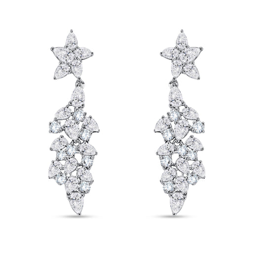 10K White Gold Multi-Shape Diamond Earring, 4.56 CT, fine jewellery by Luster d'Anvers, Antwerp