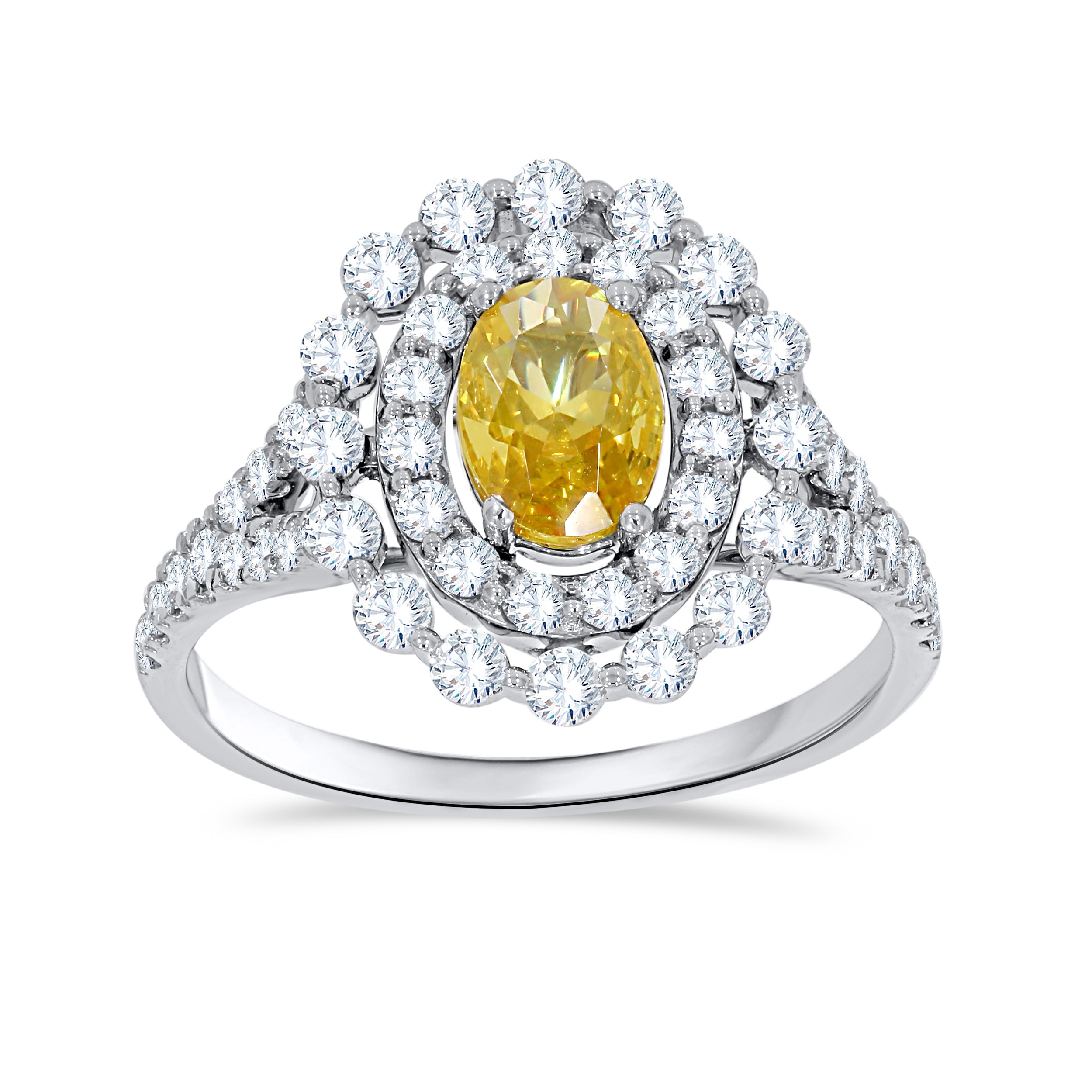 10K White Gold Multi-Shape Diamond Ring, 2.15 CT, fine jewellery by Luster d'Anvers, Antwerp