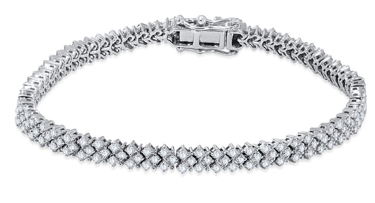 10K White Gold Round Cut Diamond Bracelet, 2.43 CT, fine jewellery by Luster d'Anvers, Antwerp