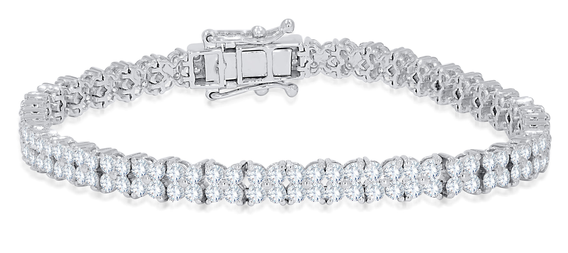 10K White Gold Round Cut Diamond Bracelet, 5.12 CT, fine jewellery by Luster d'Anvers, Antwerp
