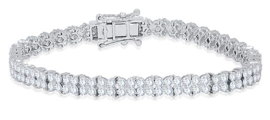 10K White Gold Round Cut Diamond Bracelet, 5.12 CT, fine jewellery by Luster d'Anvers, Antwerp