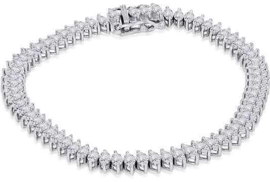 10K White Gold Round Cut Diamond Bracelet, 5.94 CT, fine jewellery by Luster d'Anvers, Antwerp