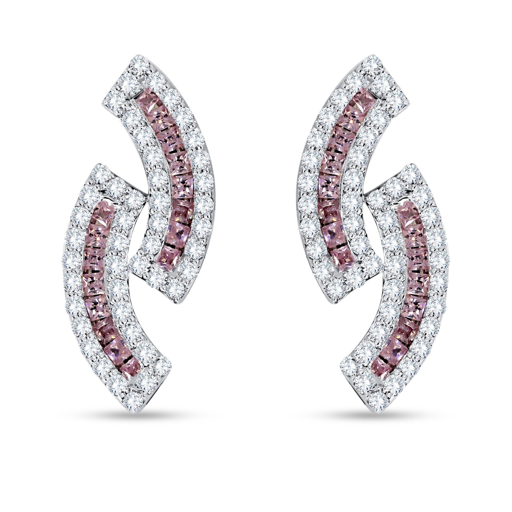 10K White Gold Round Cut Diamond Earring, 2.05 CT, fine jewellery by Luster d'Anvers, Antwerp