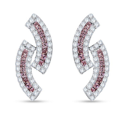 10K White Gold Round Cut Diamond Earring, 2.05 CT, fine jewellery by Luster d'Anvers, Antwerp