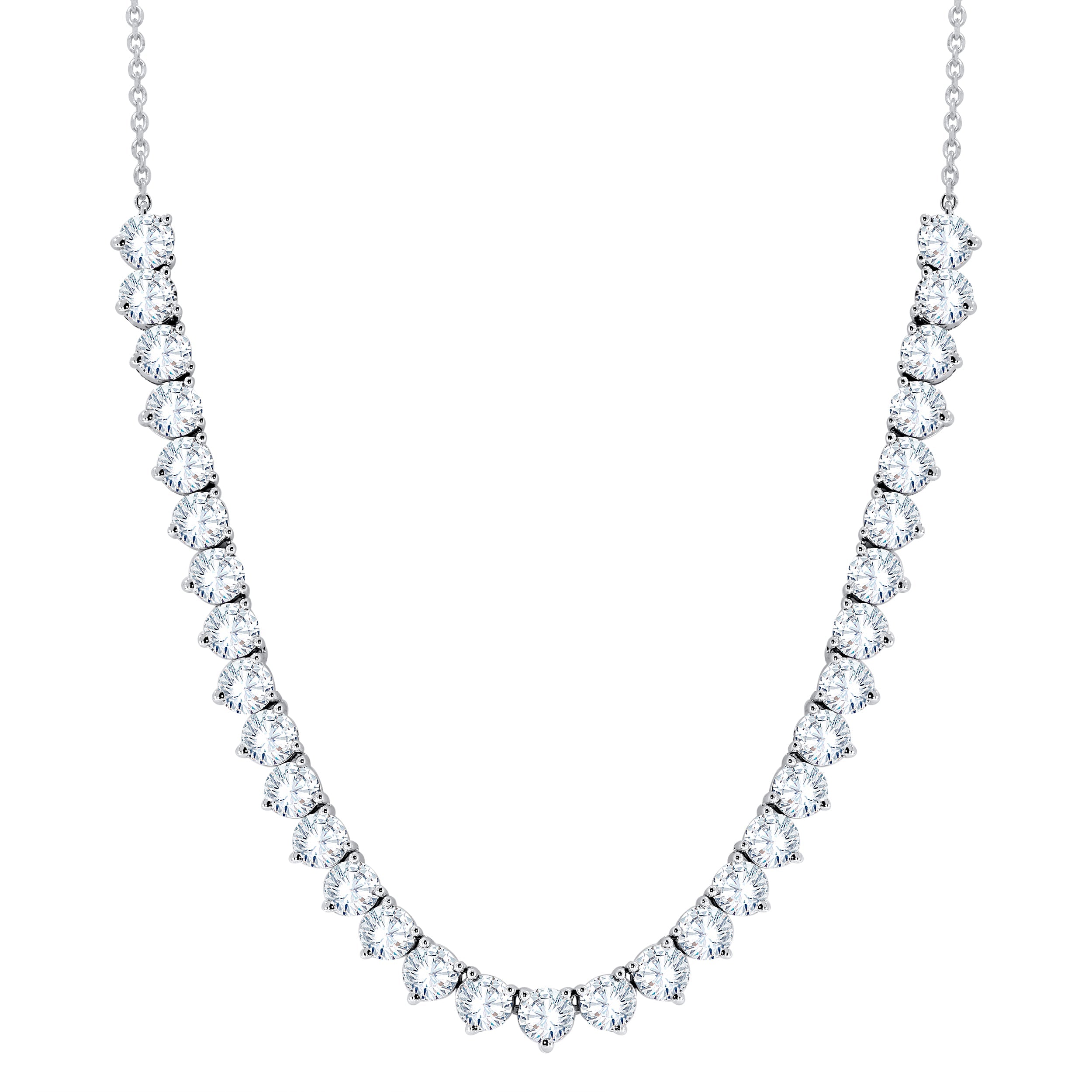 10K White Gold Round Cut Diamond Necklace, 10.72 CT, fine jewellery by Luster d'Anvers, Antwerp