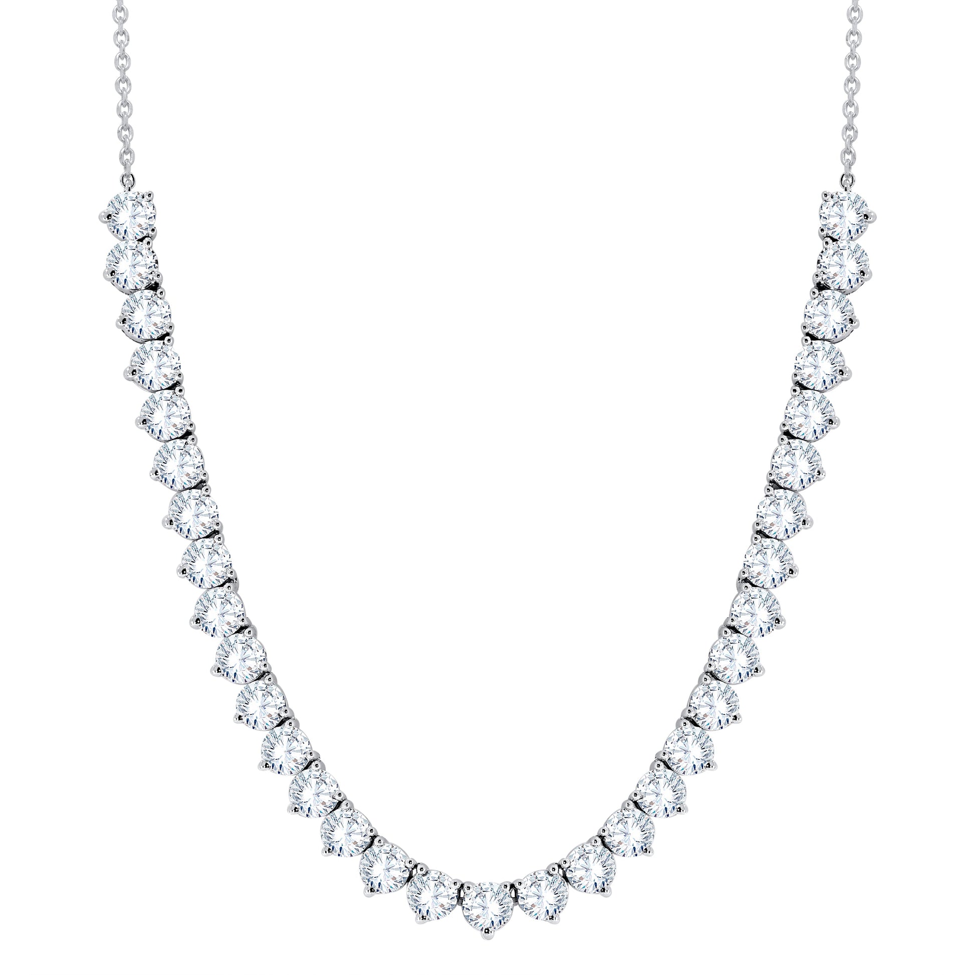 10K White Gold Round Cut Diamond Necklace, 10.72 CT, fine jewellery by Luster d'Anvers, Antwerp