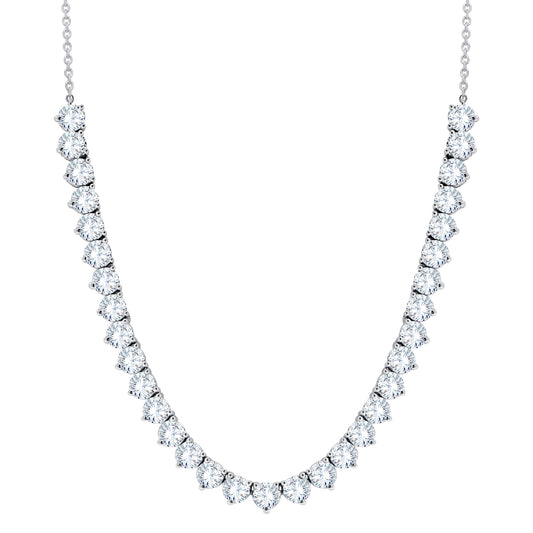 10K White Gold Round Cut Diamond Necklace, 10.72 CT, fine jewellery by Luster d'Anvers, Antwerp