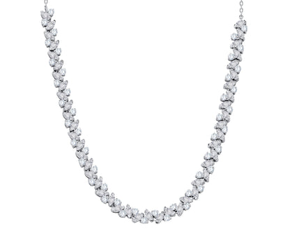 10K White Gold Round Cut Diamond Necklace, 4.39 CT, fine jewellery by Luster d'Anvers, Antwerp