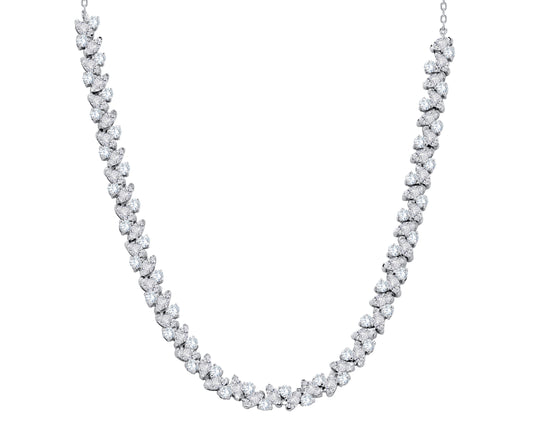 10K White Gold Round Cut Diamond Necklace, 4.39 CT, fine jewellery by Luster d'Anvers, Antwerp