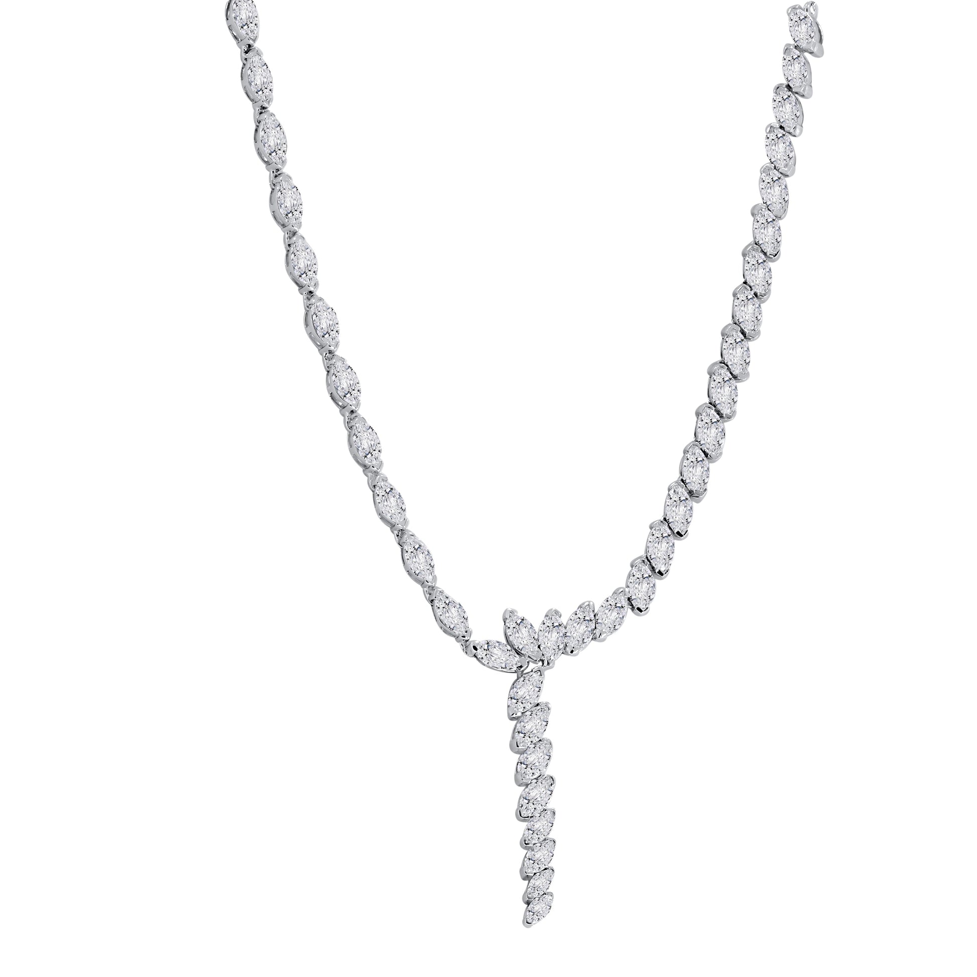 10K White Gold Round Cut Diamond Necklace, 5.81 CT, fine jewellery by Luster d'Anvers, Antwerp