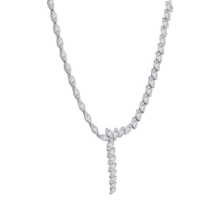 10K White Gold Round Cut Diamond Necklace, 5.81 CT, fine jewellery by Luster d'Anvers, Antwerp