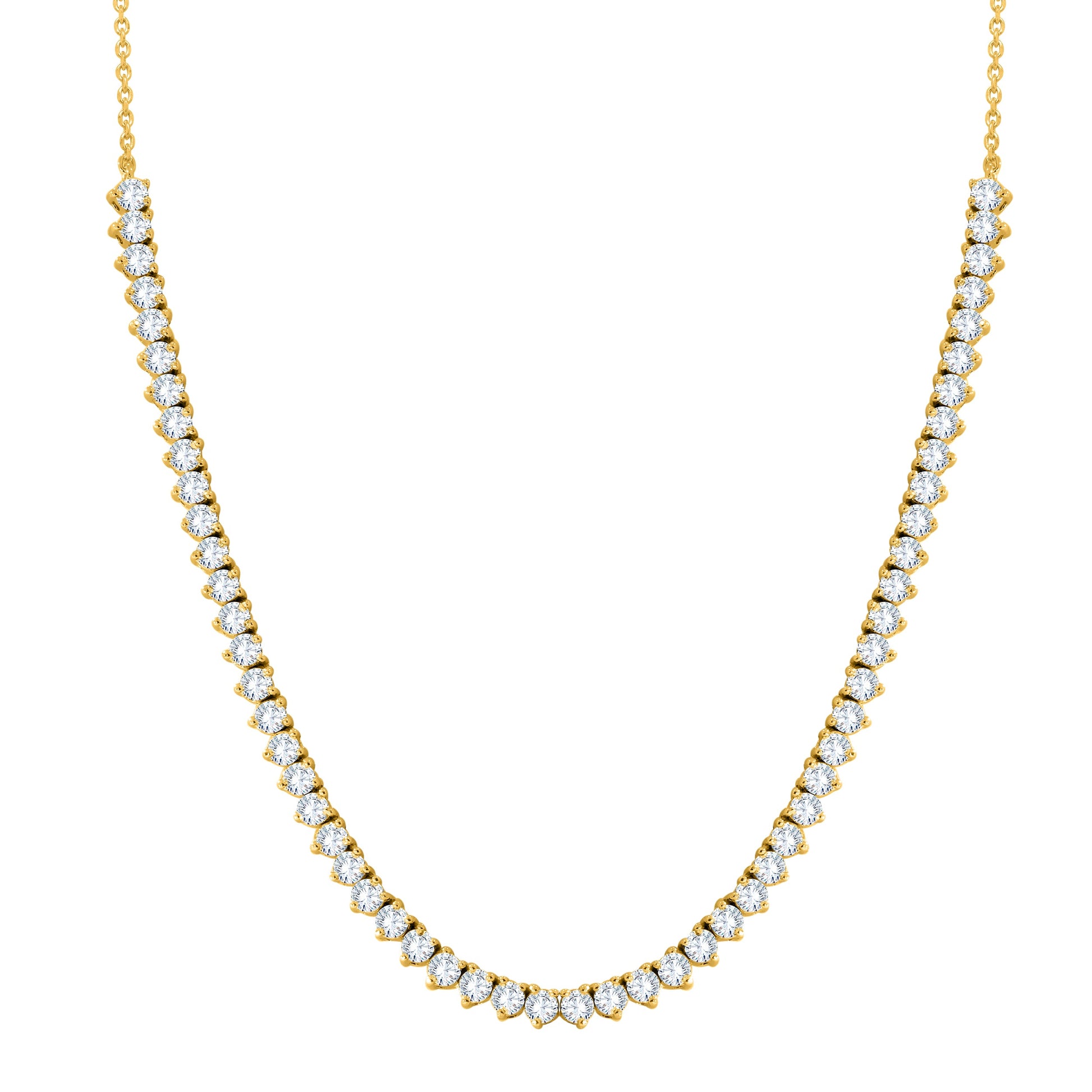 10K Yellow Gold Round Cut Diamond Necklace, 3.94 CT, fine jewellery by Luster d'Anvers, Antwerp
