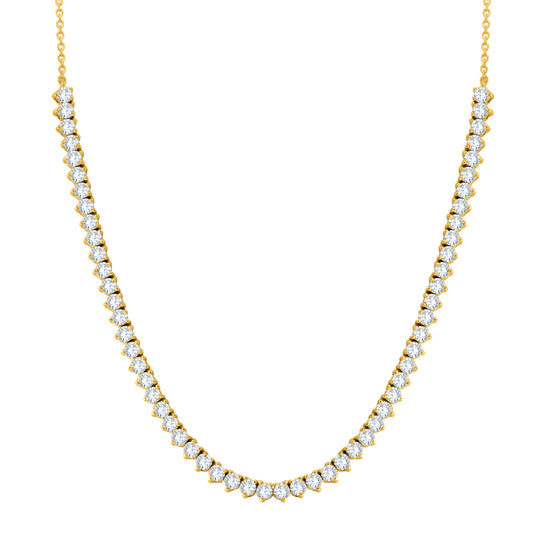 10K Yellow Gold Round Cut Diamond Necklace, 3.94 CT, fine jewellery by Luster d'Anvers, Antwerp