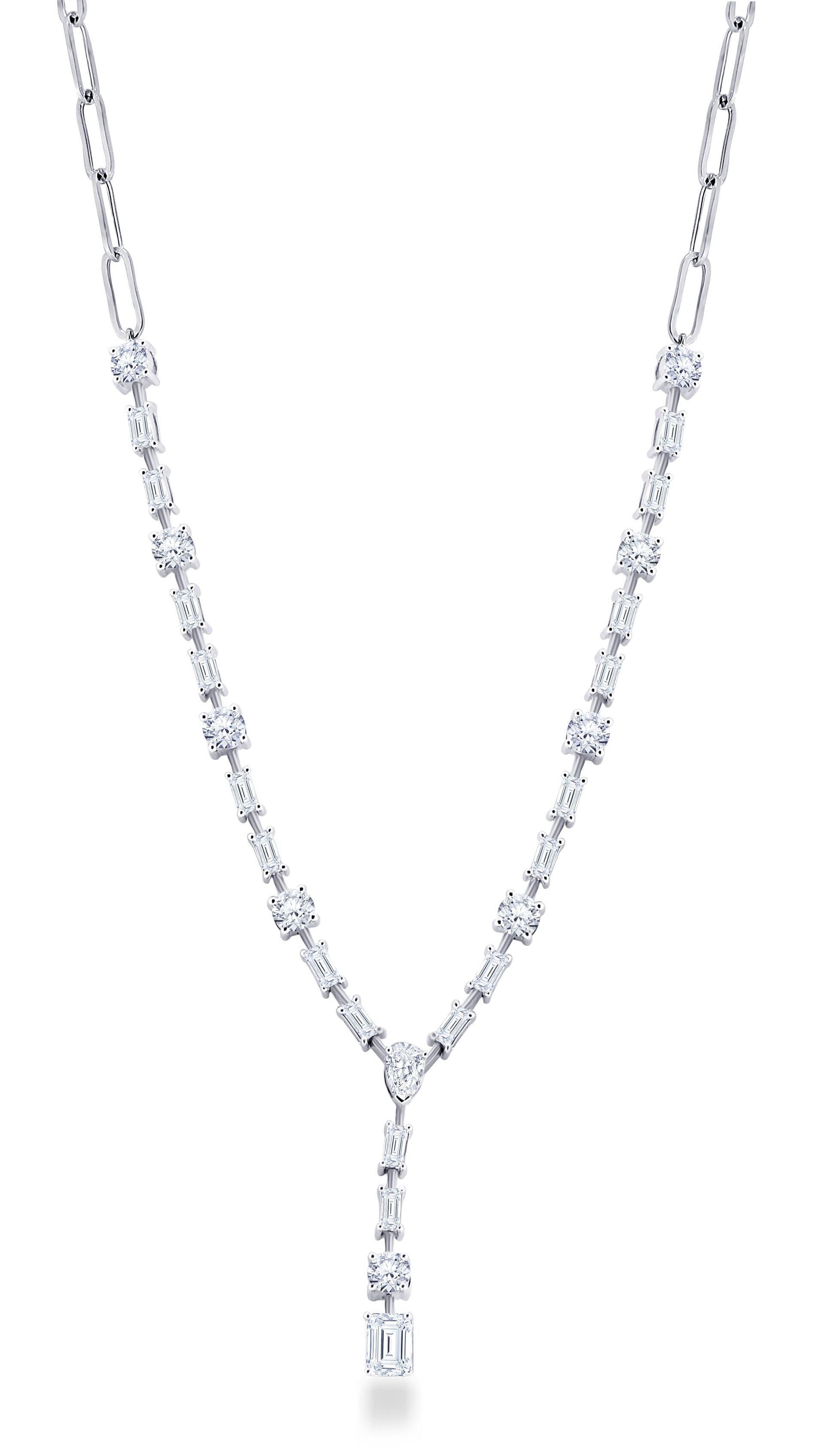 14K Gold Multi-Shape Diamond Necklace, 3.96 CT, fine jewellery by Luster d'Anvers, Antwerp