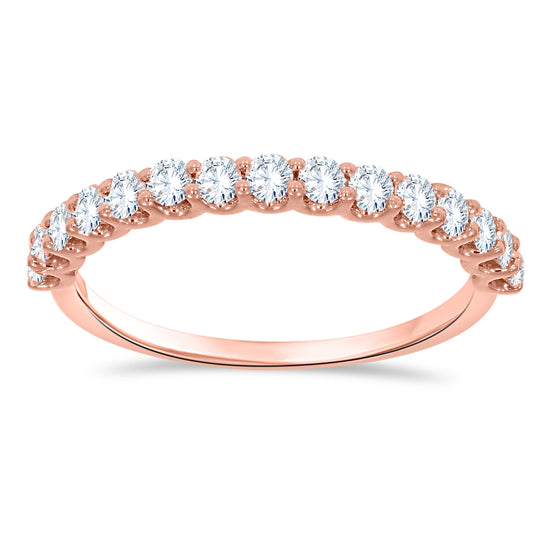14K Rose Gold Round Cut Diamond Ring, 0.52 CT, fine jewellery by Luster d'Anvers, Antwerp
